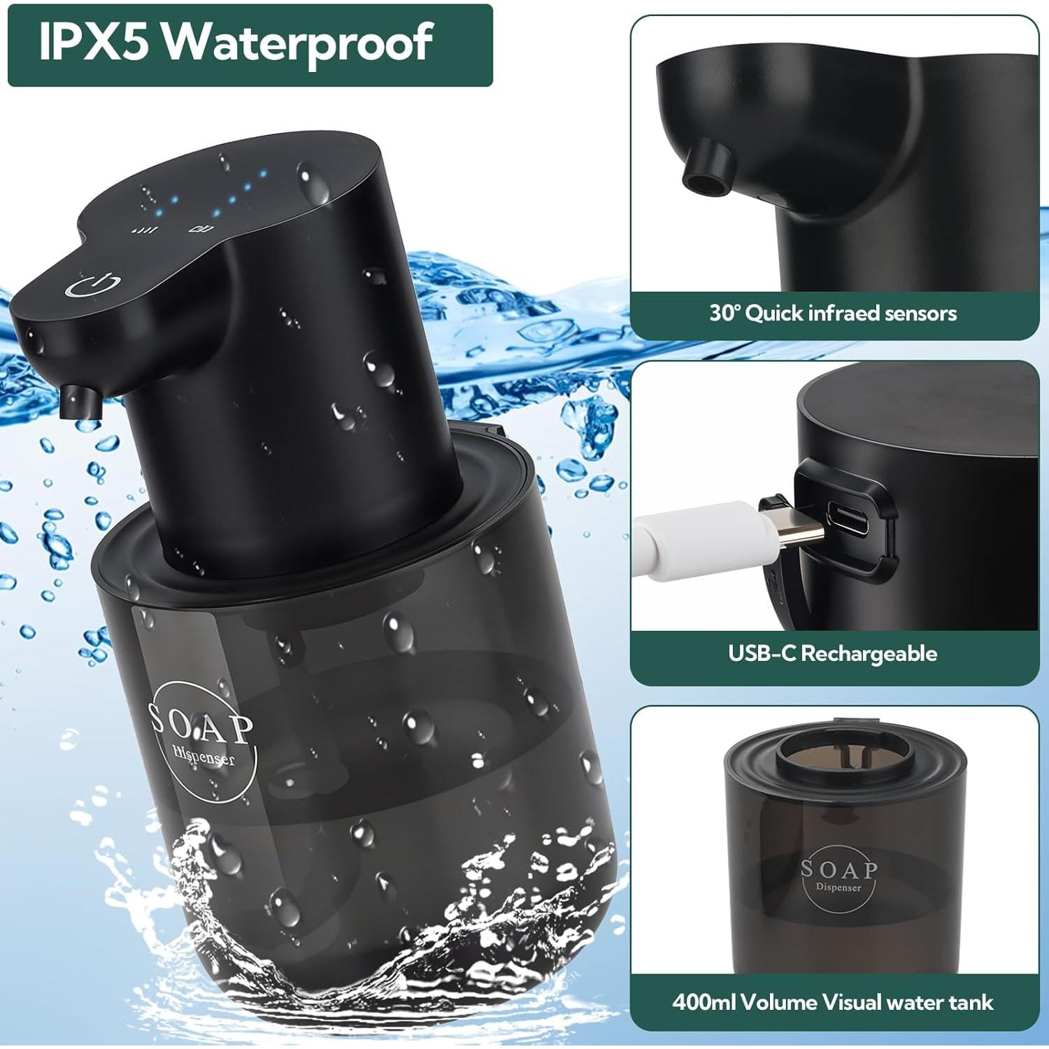 Dispensador Automático de Jabón Espumoso VZZNN 400ml 2 Piezas