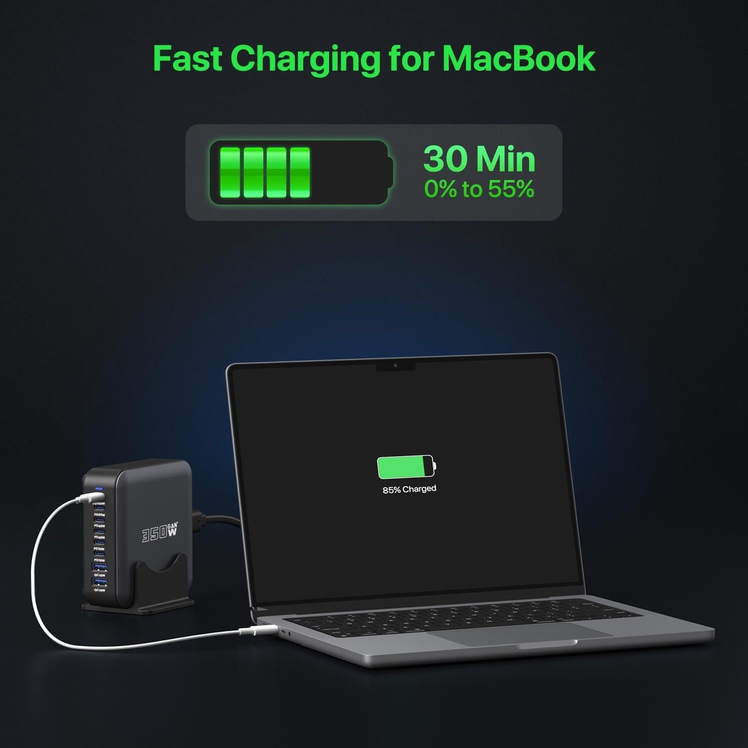 Cargador USB C Múltiple 350W 8 Puertos Rápido Dongguan