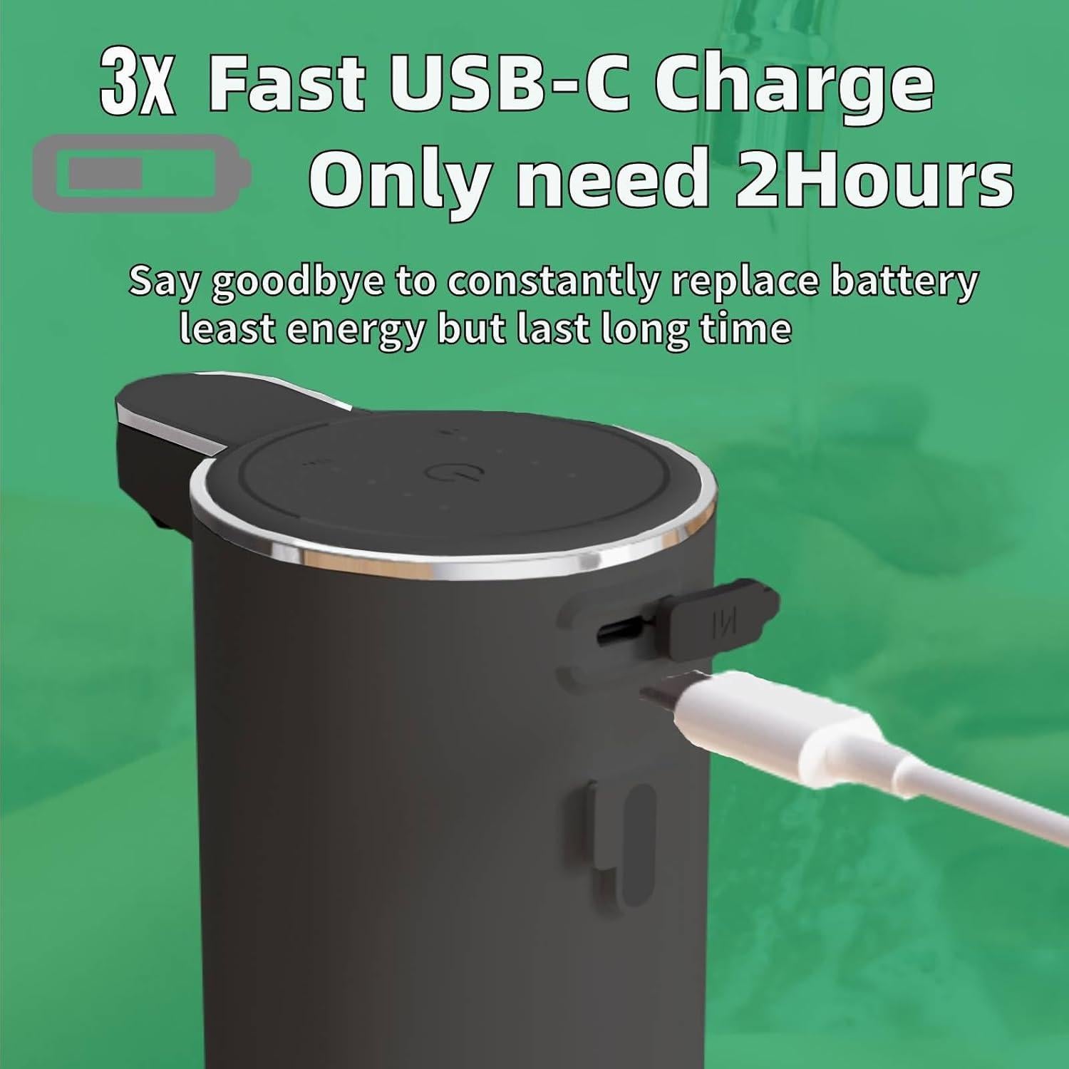 Paquete de 2 Dispensadores Automáticos de Jabón Fiecco Negro