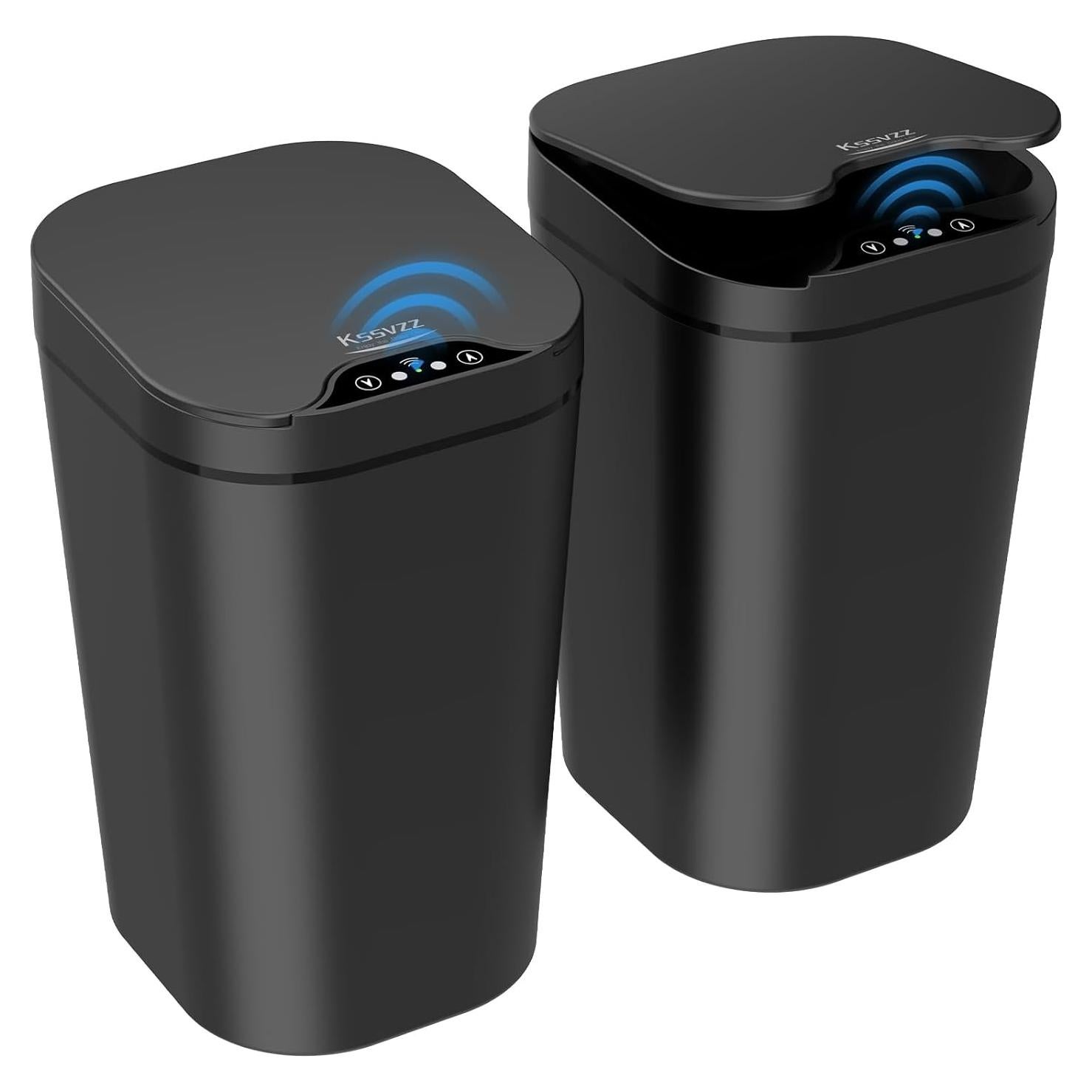 Paquete de 2 Basureros Automáticos Kssvzz 9.46L Negro