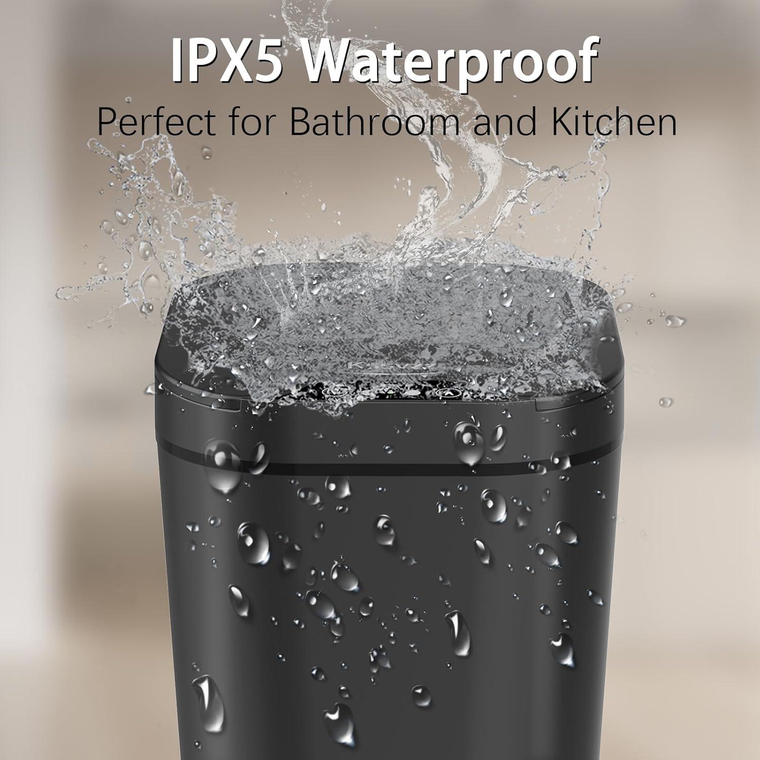 Paquete de 2 Basureros Automáticos Kssvzz 9.46L Negro