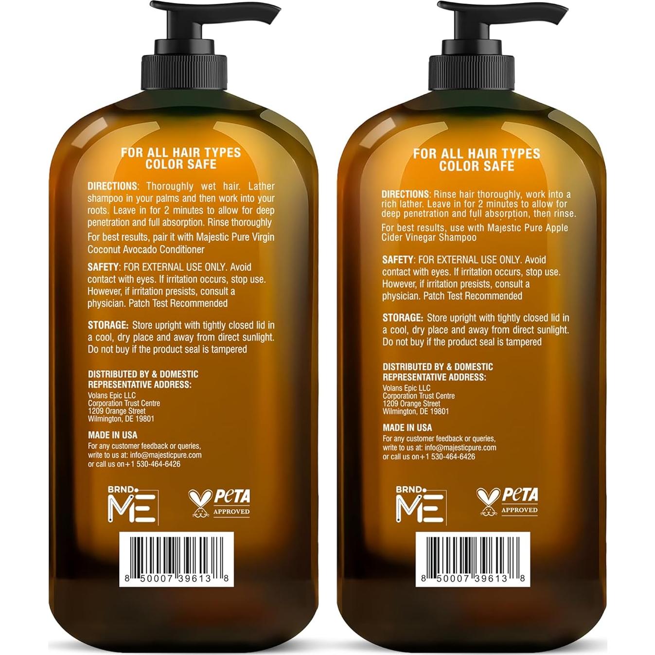 Champú y Acondicionador Majestic Pure Vinagre de Sidra 2 x 473 ml