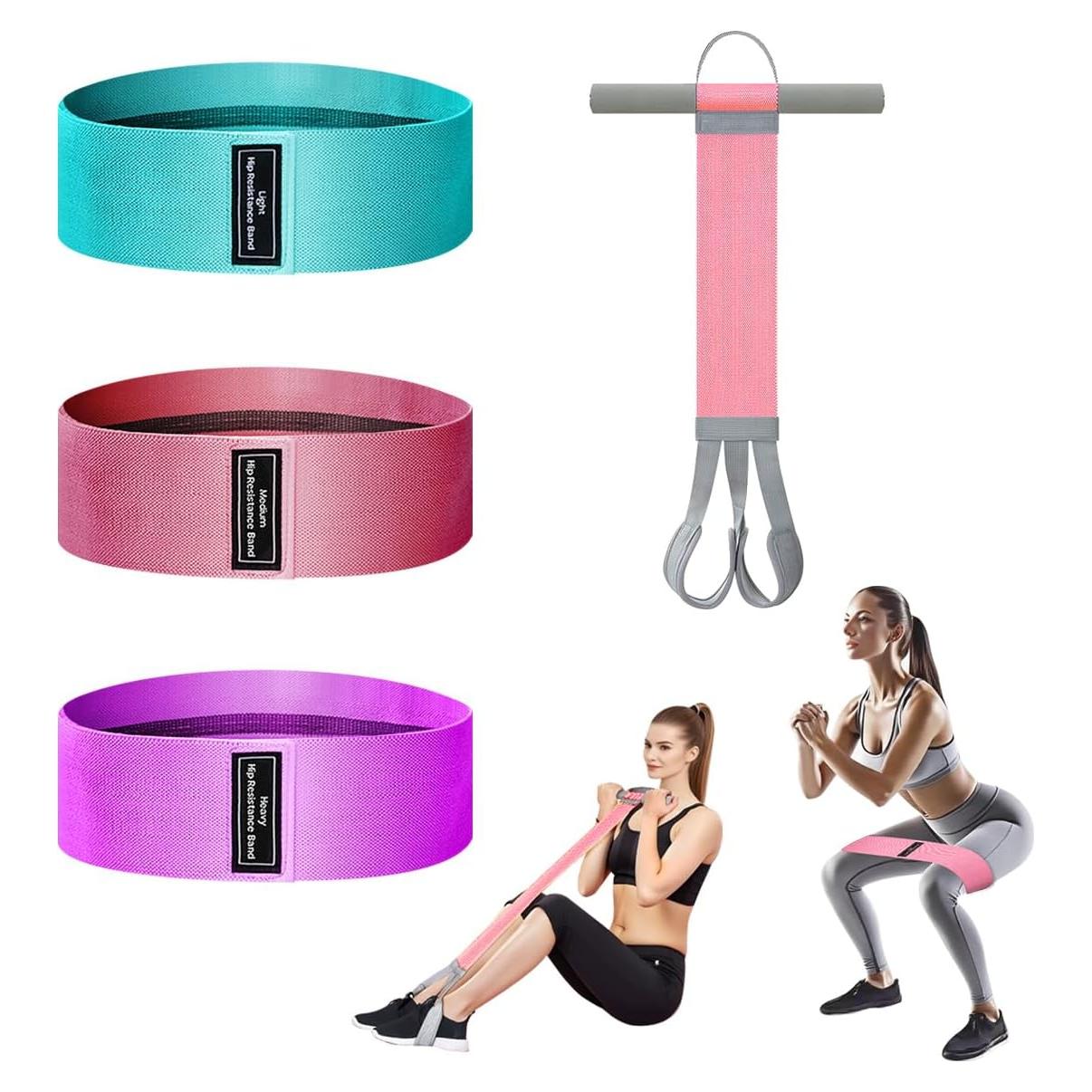 Banda de Resistencia de Tela Ocdin Set de 4 para Yoga