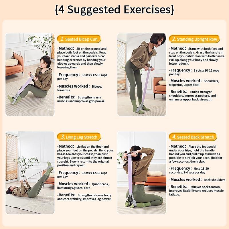 Banda de Resistencia de Tela Ocdin Set de 4 para Yoga