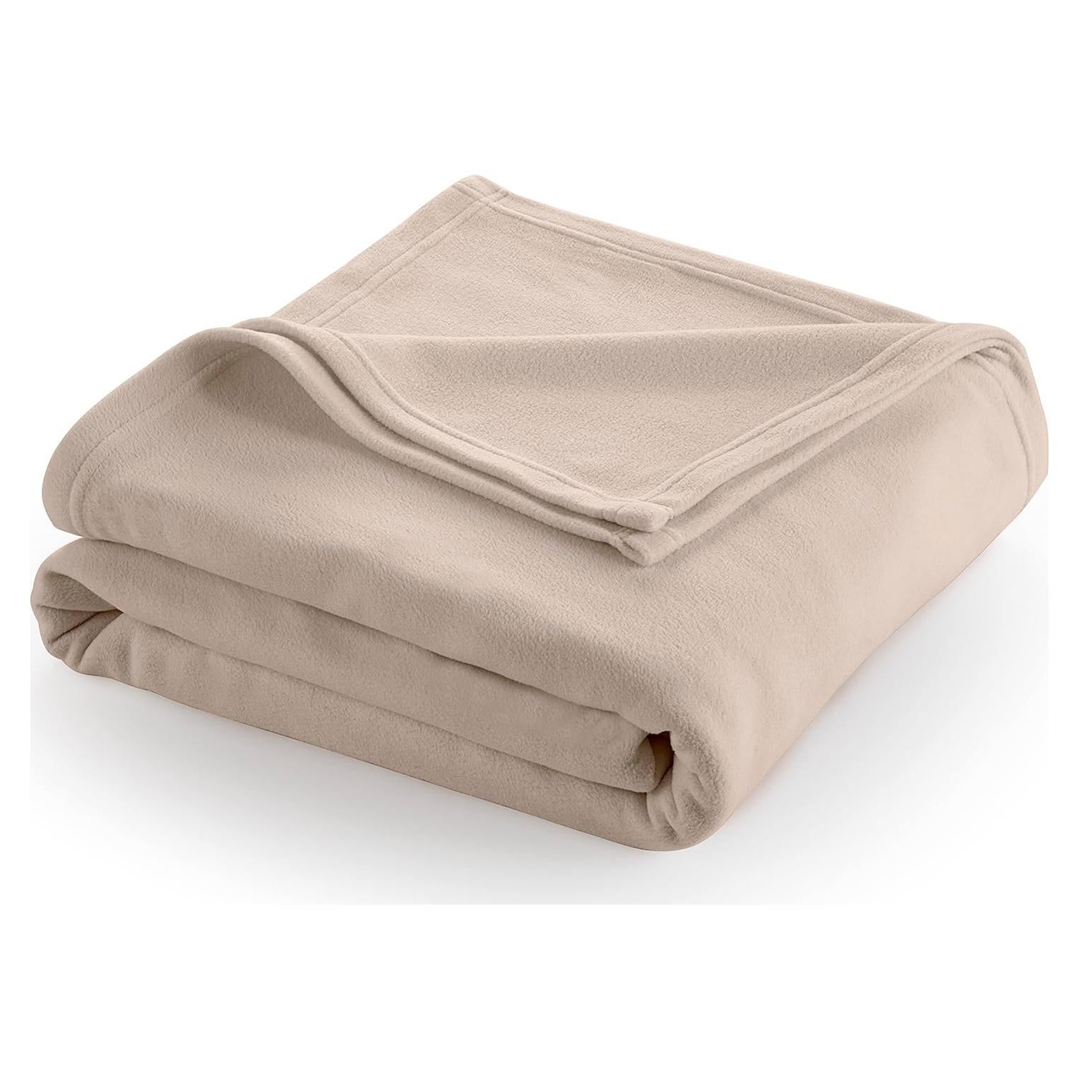 Manta de Fleece Martex Completo Reina Beige Suave Lavable