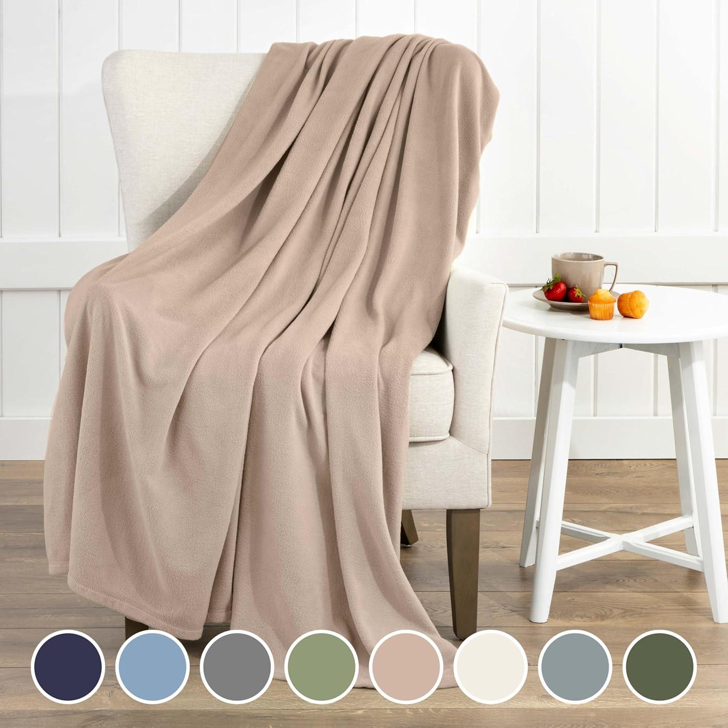 Manta de Fleece Martex Completo Reina Beige Suave Lavable