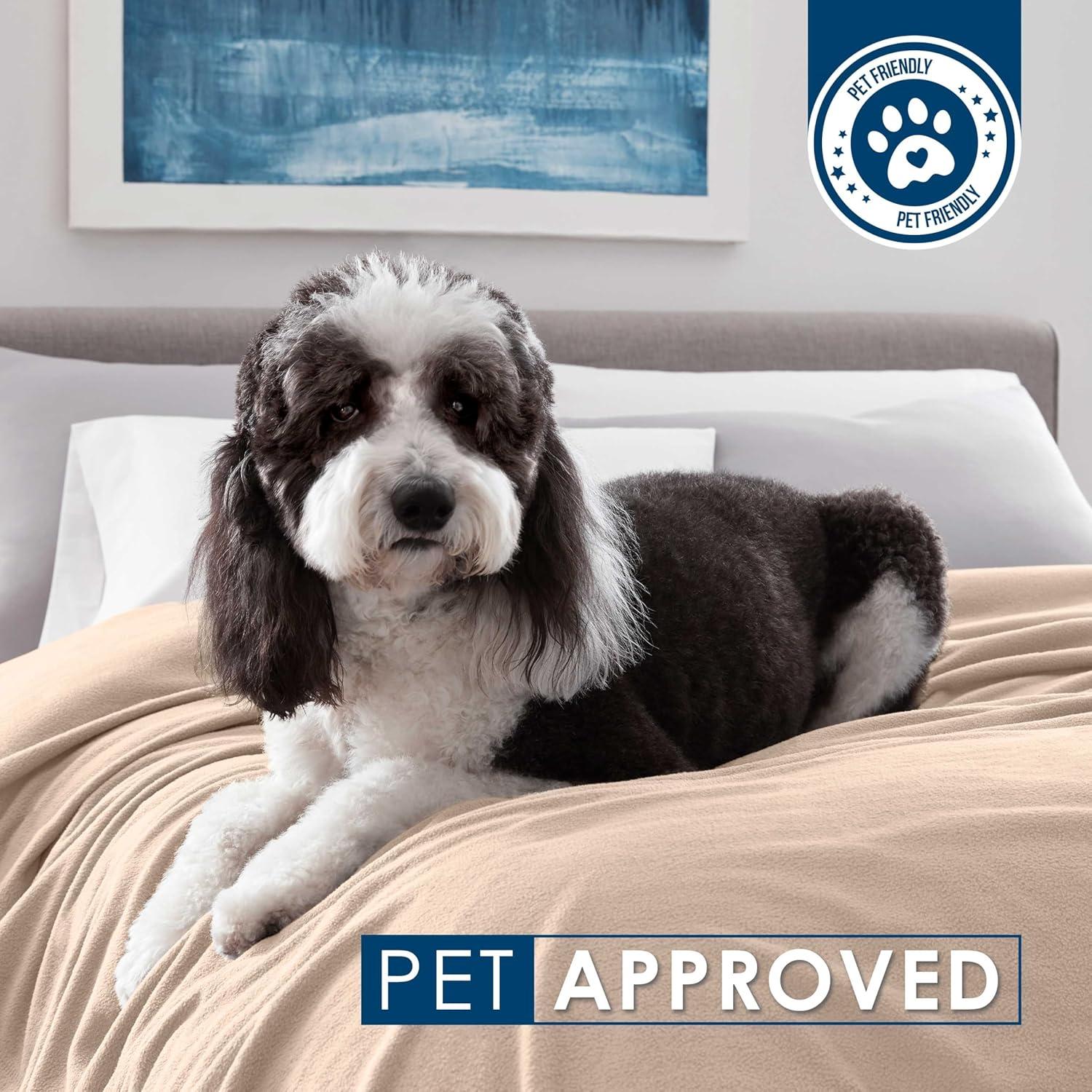 Manta de Fleece Martex Completo Reina Beige Suave Lavable