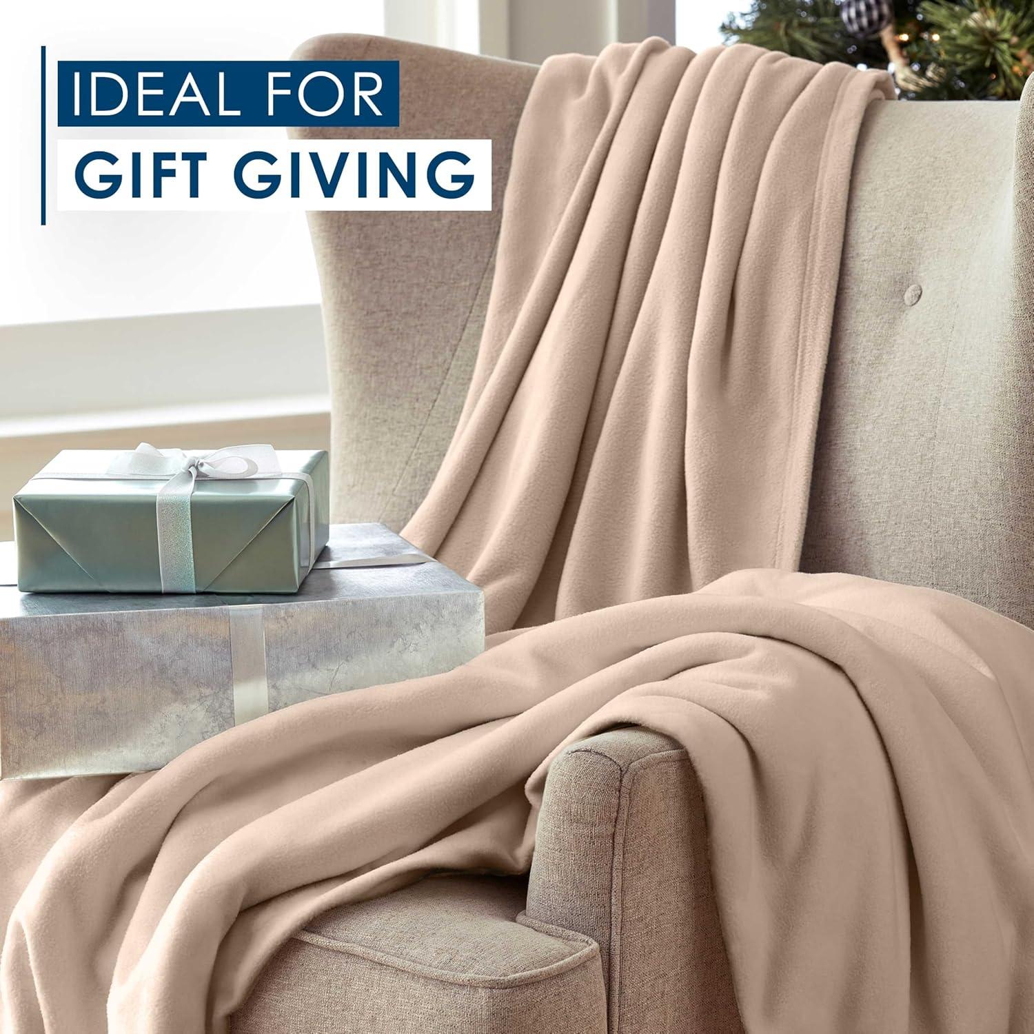 Manta de Fleece Martex Completo Reina Beige Suave Lavable