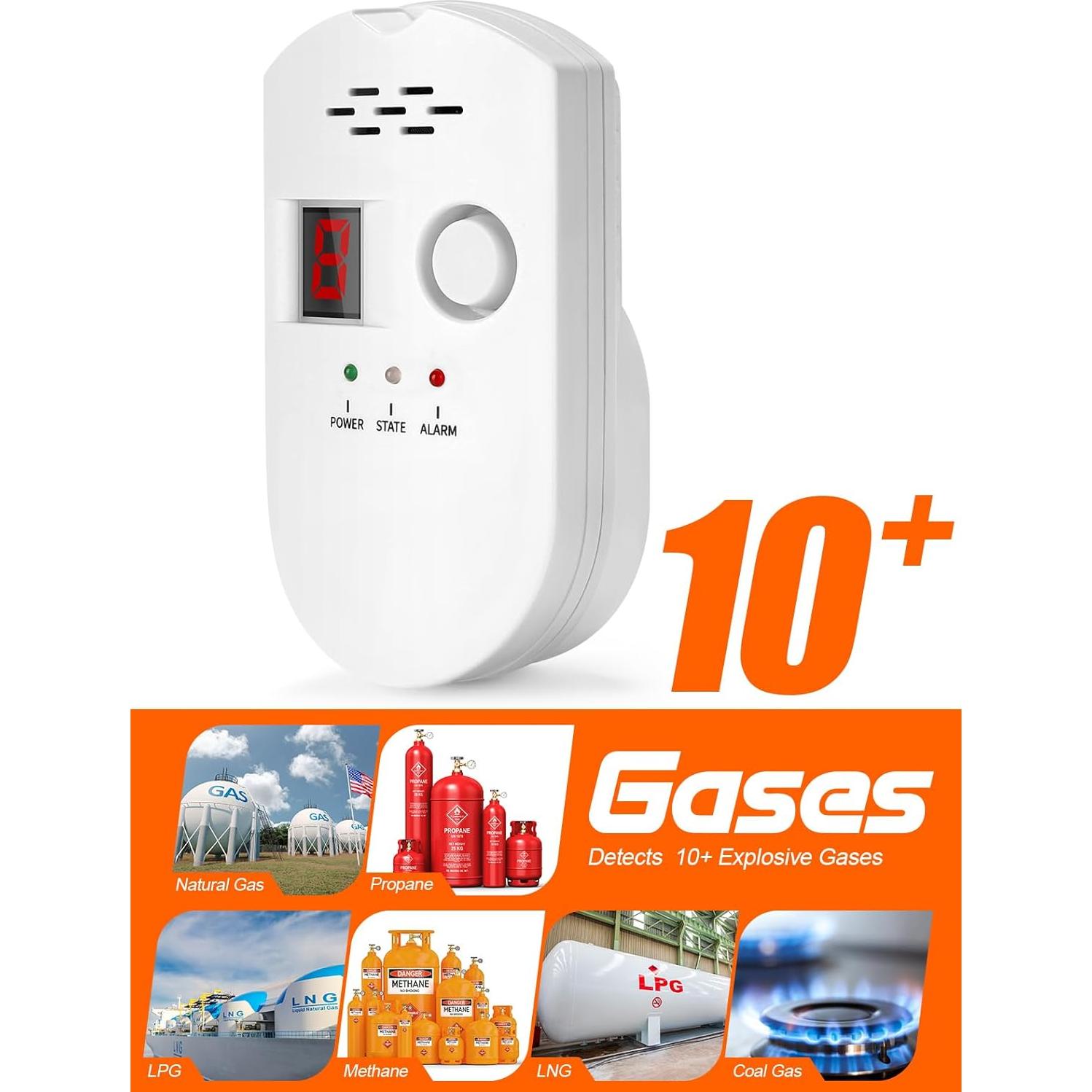 Detector de Gas Natural HSTMYFS BRJ-502E Enchufable 110V