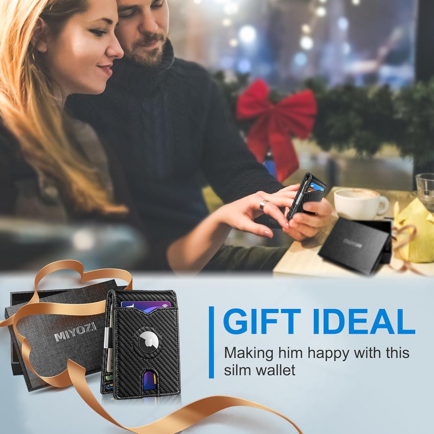 Billetera delgada para hombres MIYOZI con clip y bloqueo RFID