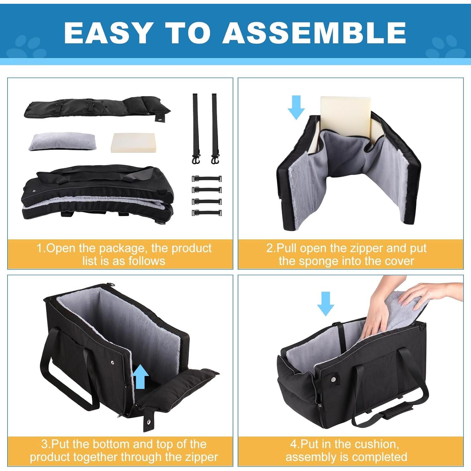 Asiento Elevador para Perros Pequeños EAROND Negro 50.8x25.4cm