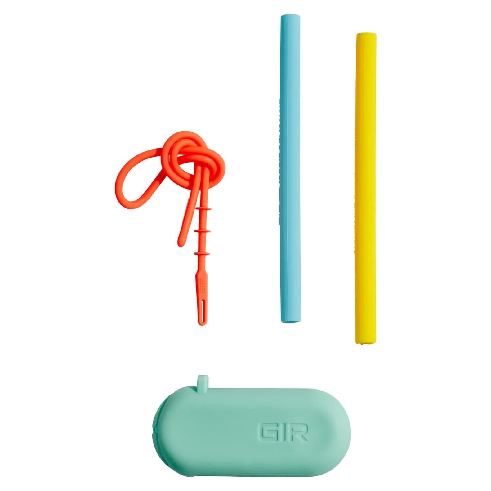 Popotes de Silicona Reutilizables GIR 2-Pack 14 cm Soleado