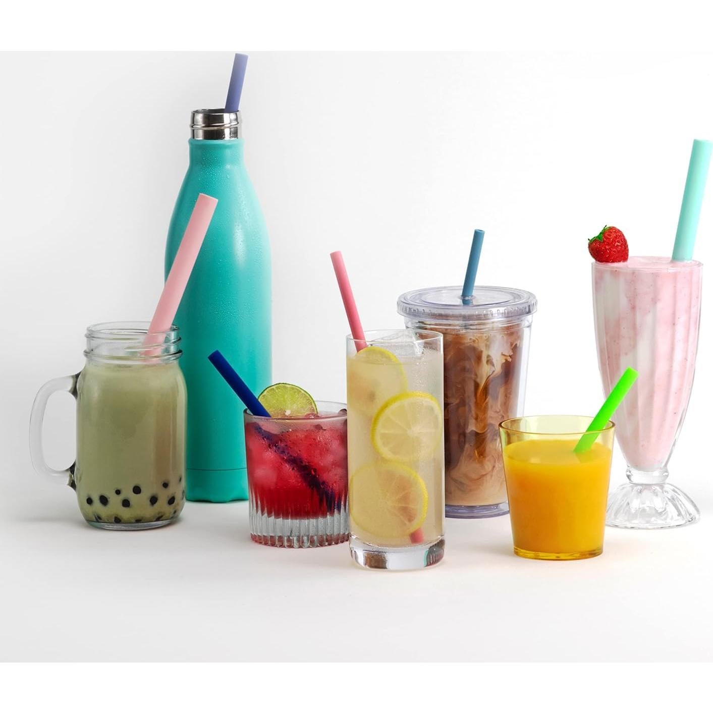 Popotes de Silicona Reutilizables GIR 2-Pack 14 cm Soleado