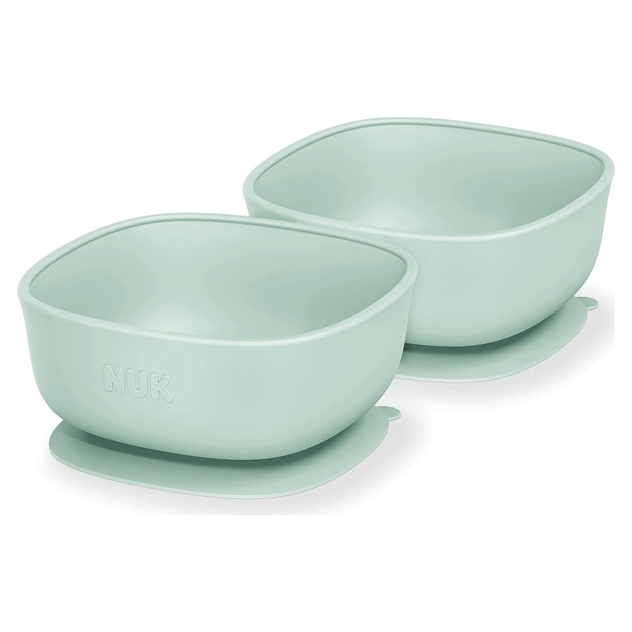 Tazones de Succión de Silicona NUK, 2 Piezas, Apto Microondas
