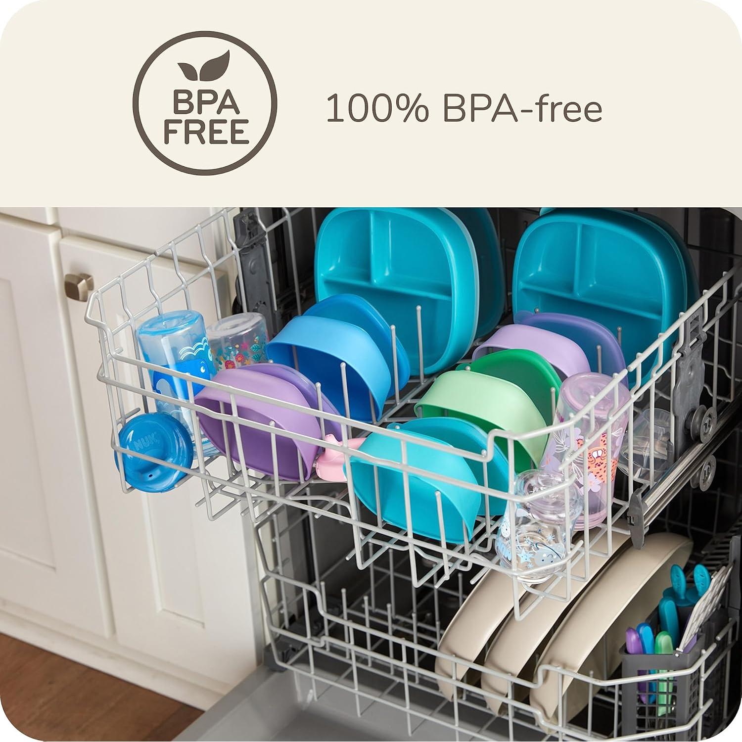 Tazones de Succión de Silicona NUK, 2 Piezas, Apto Microondas