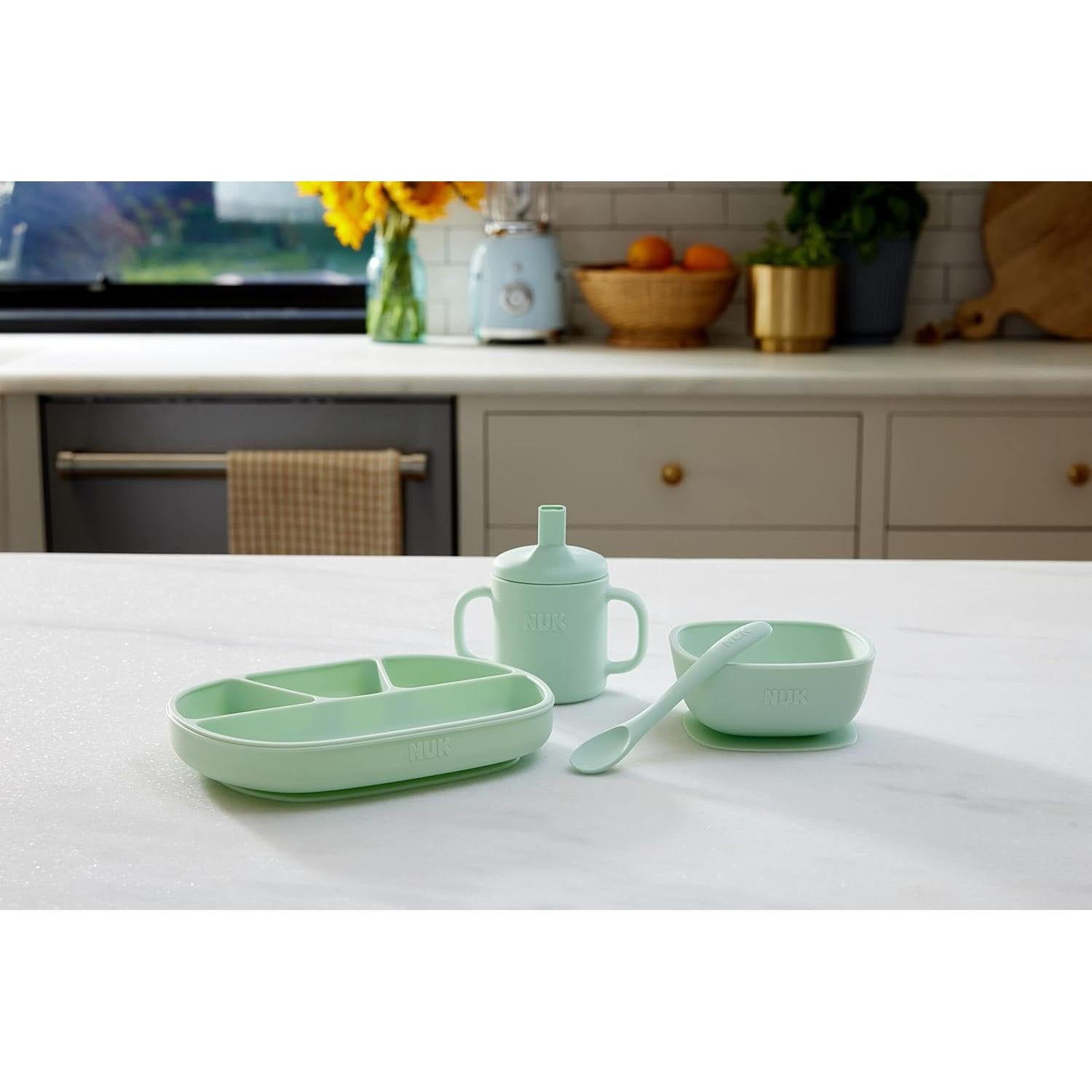 Tazones de Succión de Silicona NUK, 2 Piezas, Apto Microondas