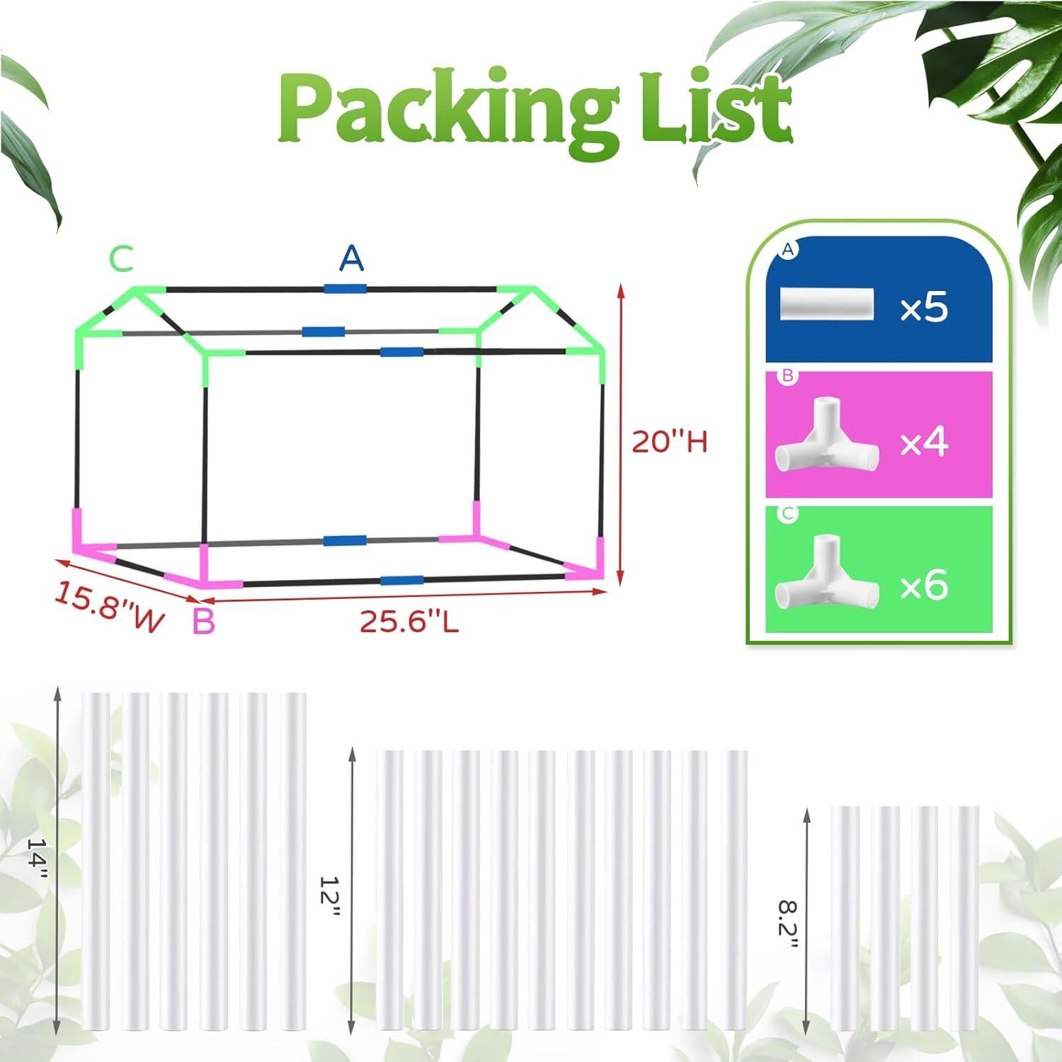 Mini Invernadero Interior Vercome 65x40 cm con Luz LED 14W