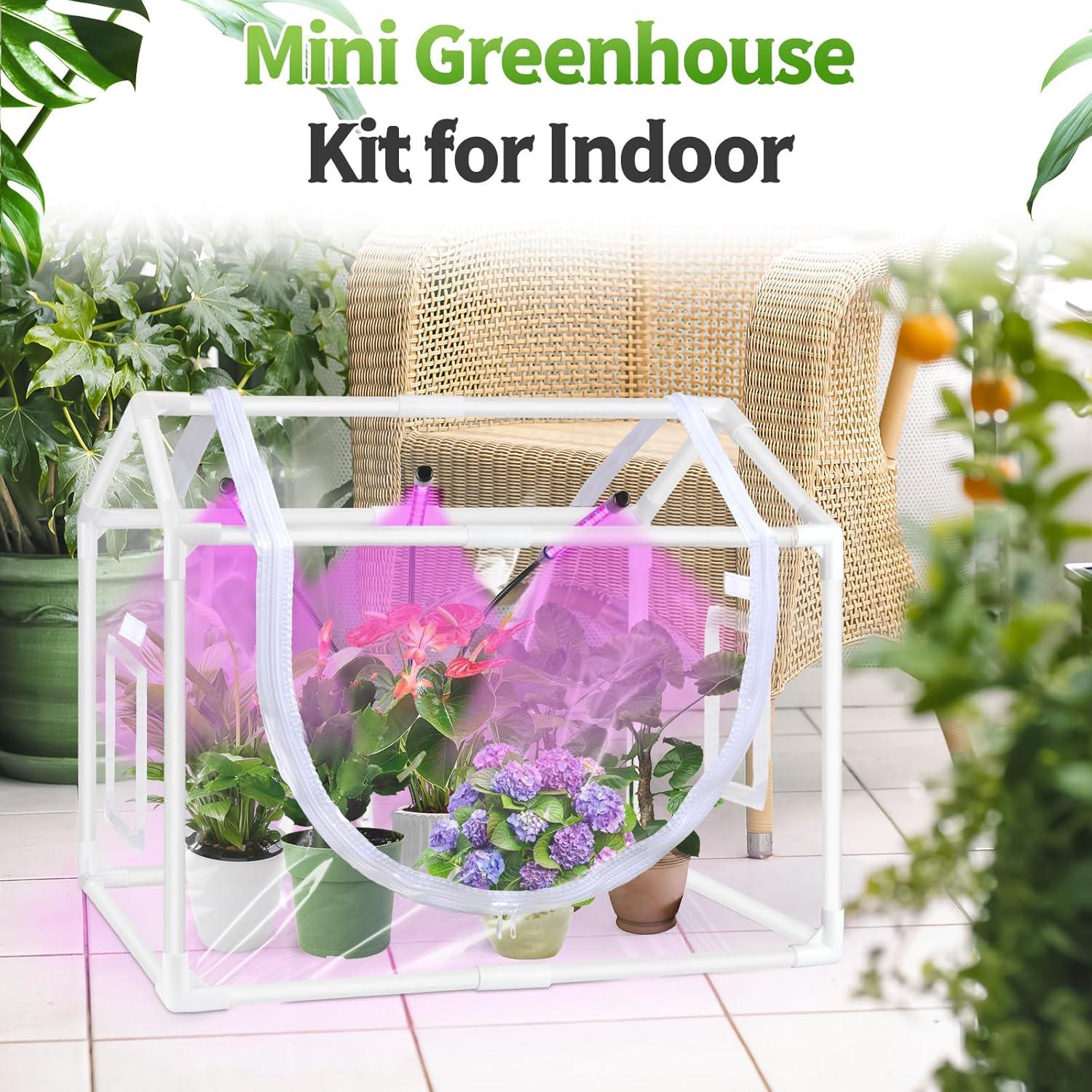 Mini Invernadero Interior Vercome 65x40 cm con Luz LED 14W