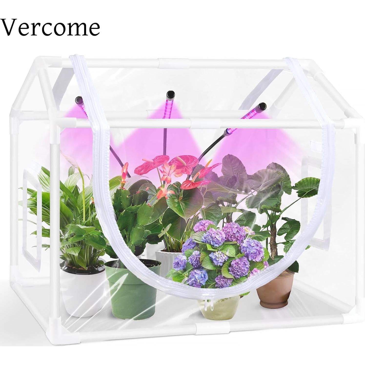 Mini Invernadero Interior Vercome 65x40 cm con Luz LED 14W