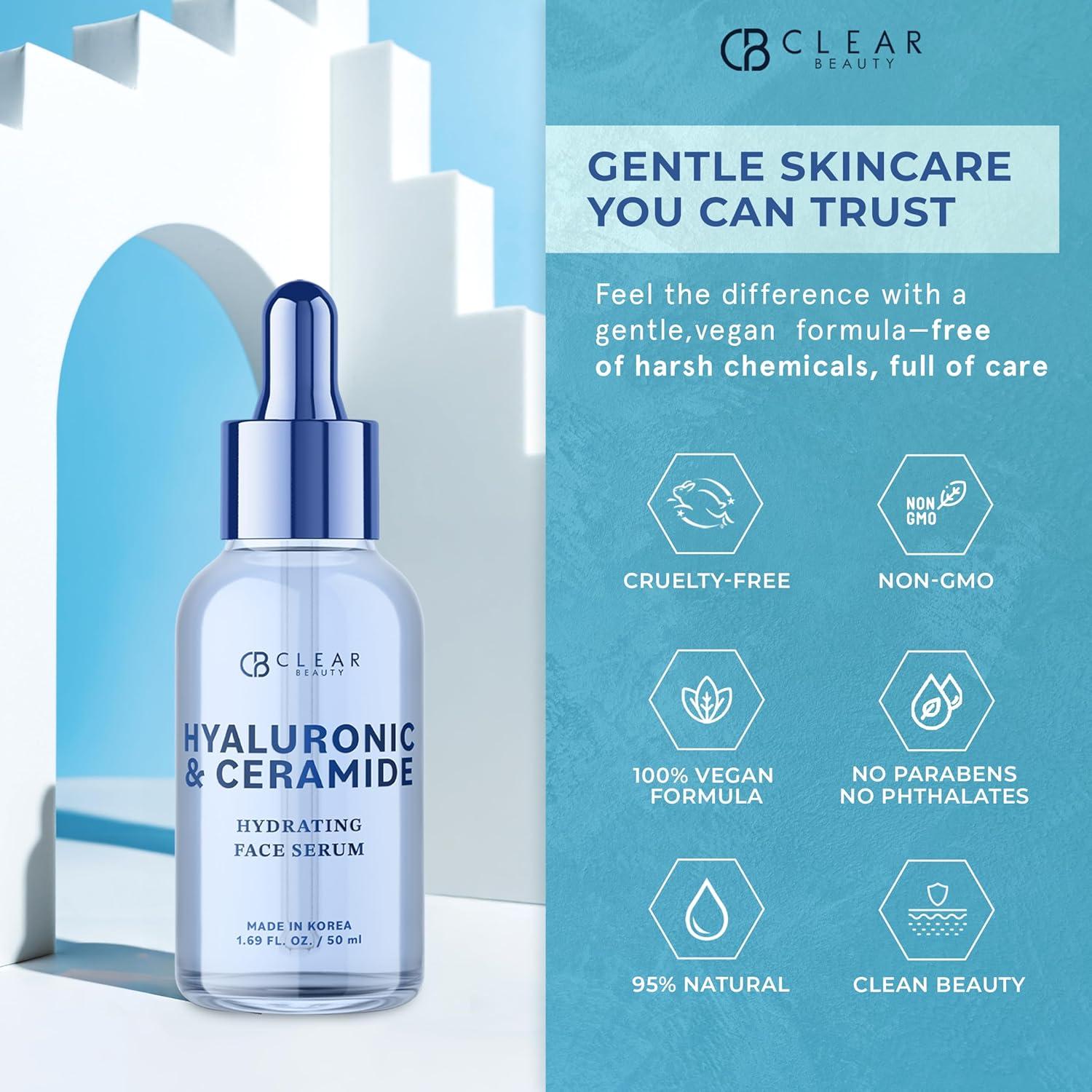 Suero Facial Clear Beauty 49.8 ml - Ácido Hialurónico y Ceramida