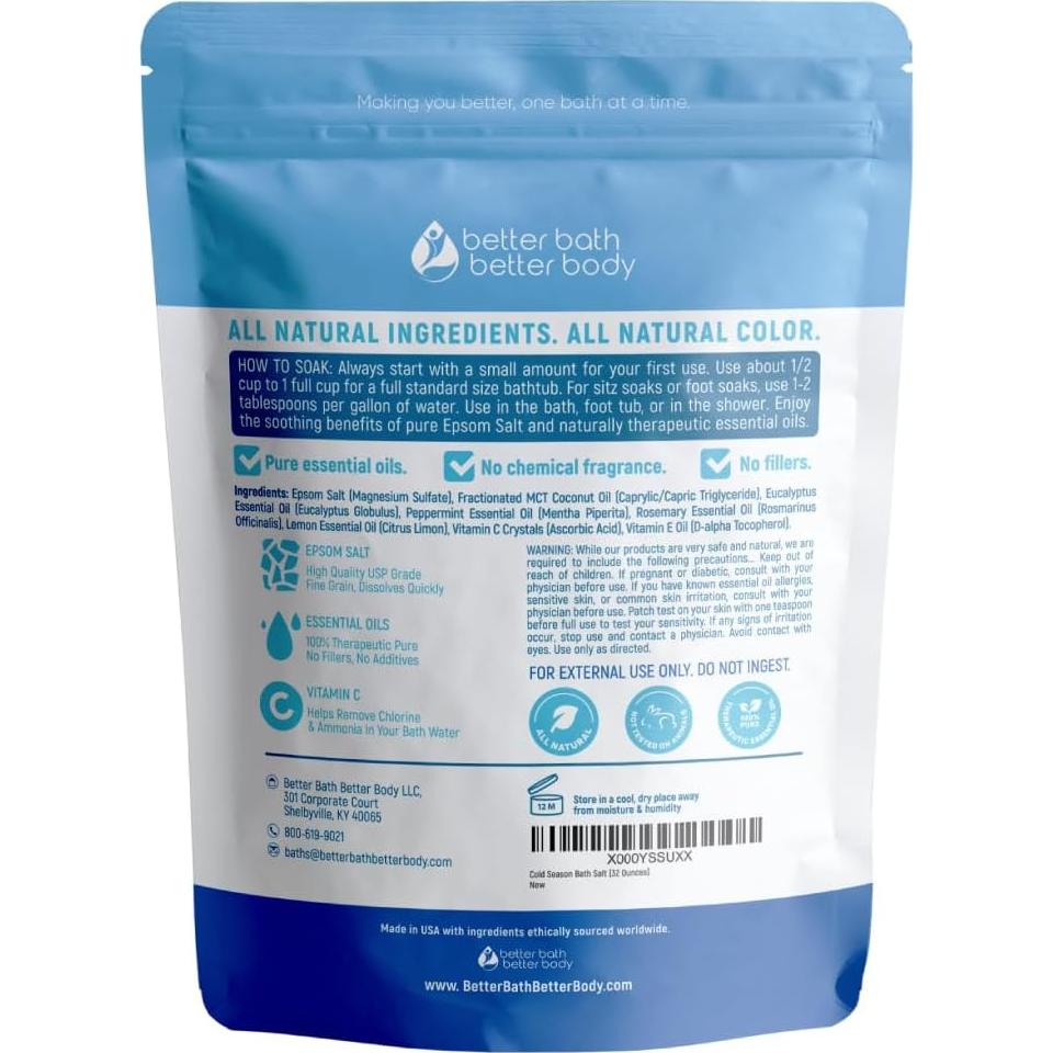 Sal de Baño Epsom 0.91 Kg Better Bath con Aceites Esenciales