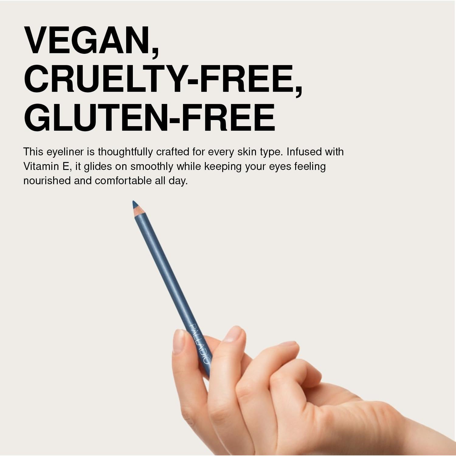 Eyeliner de Madera Palladio Negro, Aplicación Fácil, Larga Duración