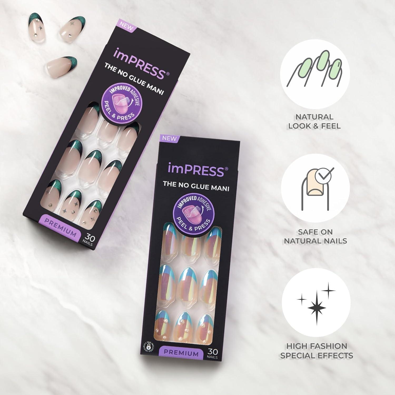 KISS imPRESS Uñas Falsas Premium Todo Mi Amor Rosa 30 Uñas