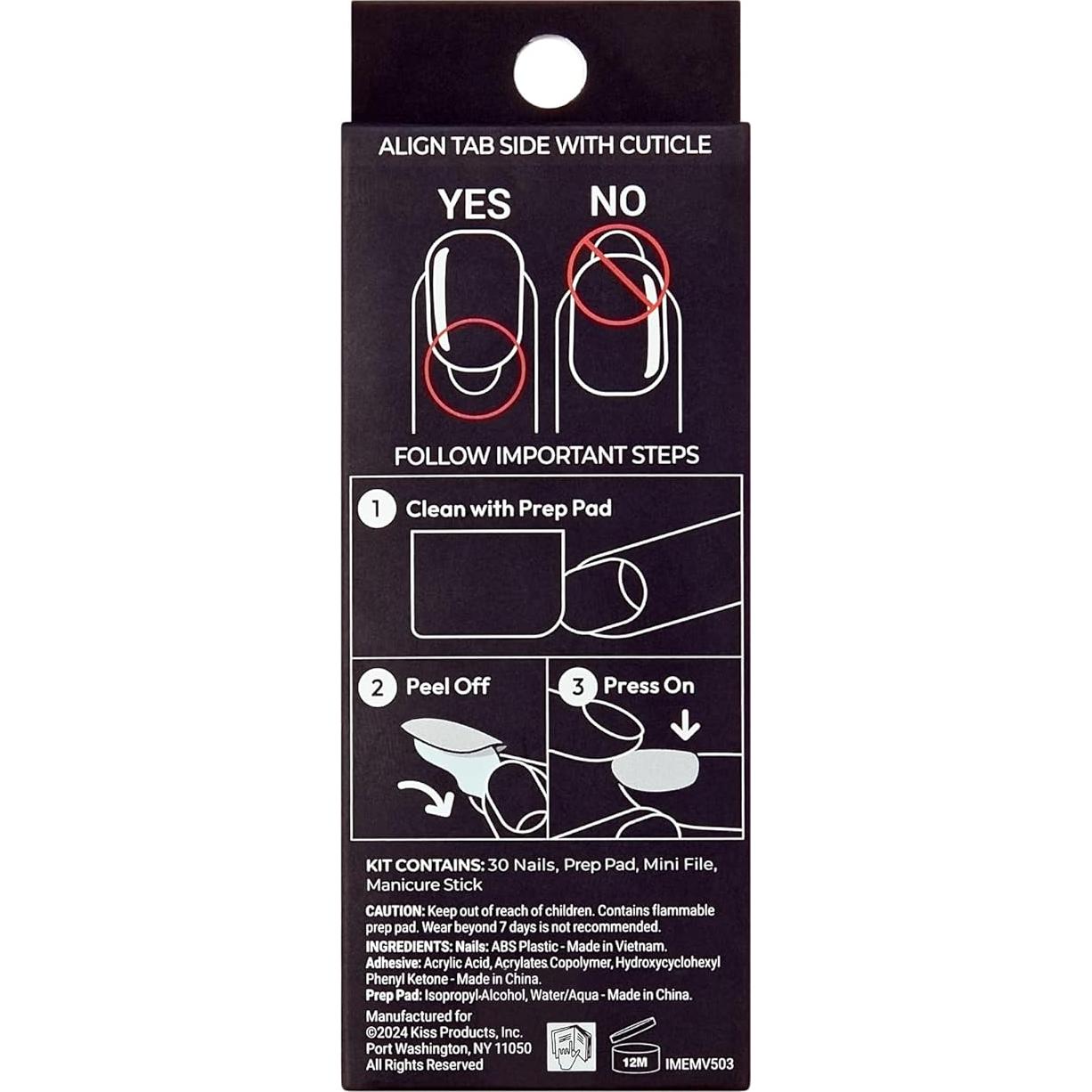 KISS imPRESS Uñas Falsas Premium Todo Mi Amor Rosa 30 Uñas