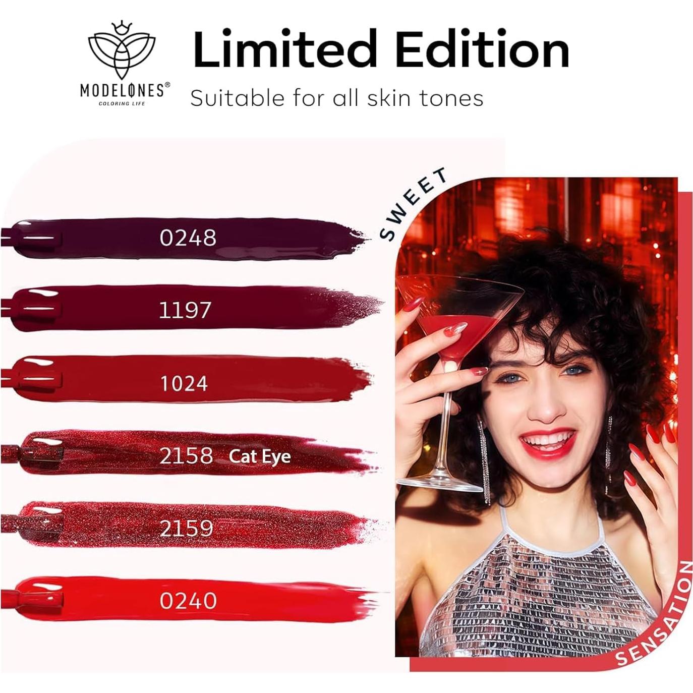 Set de Esmalte de Uñas en Gel Modelones Ruby Sparks - 6 Colores