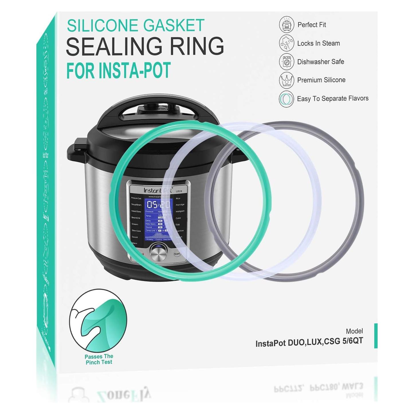 Anillo de Sellado de Silicona ZoneFly 6QT - 3 Pack Colorido