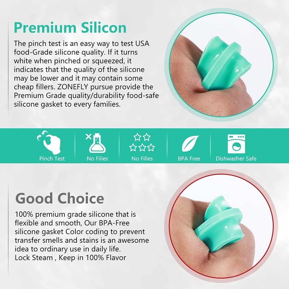 Anillo de Sellado de Silicona ZoneFly 6QT - 3 Pack Colorido