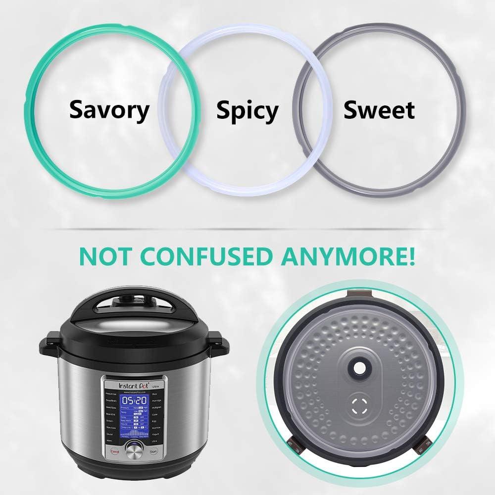 Anillo de Sellado de Silicona ZoneFly 6QT - 3 Pack Colorido