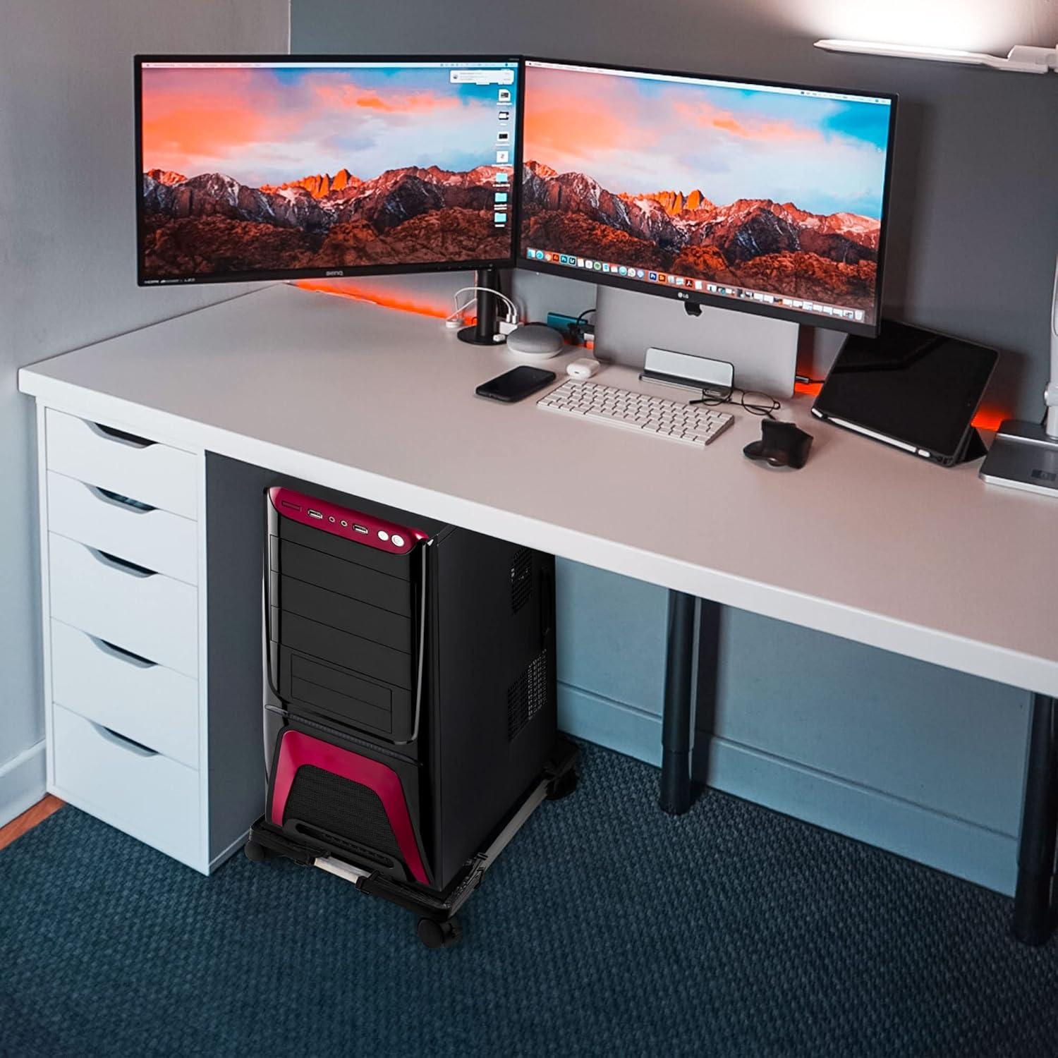 Soporte para CPU UCandy Ajustable con Ruedas y Antideslizante