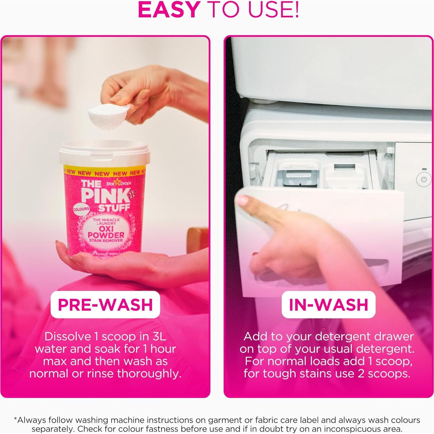 Quitamanchas en Polvo Stardrops Oxi Rosa 2-Pack 800g