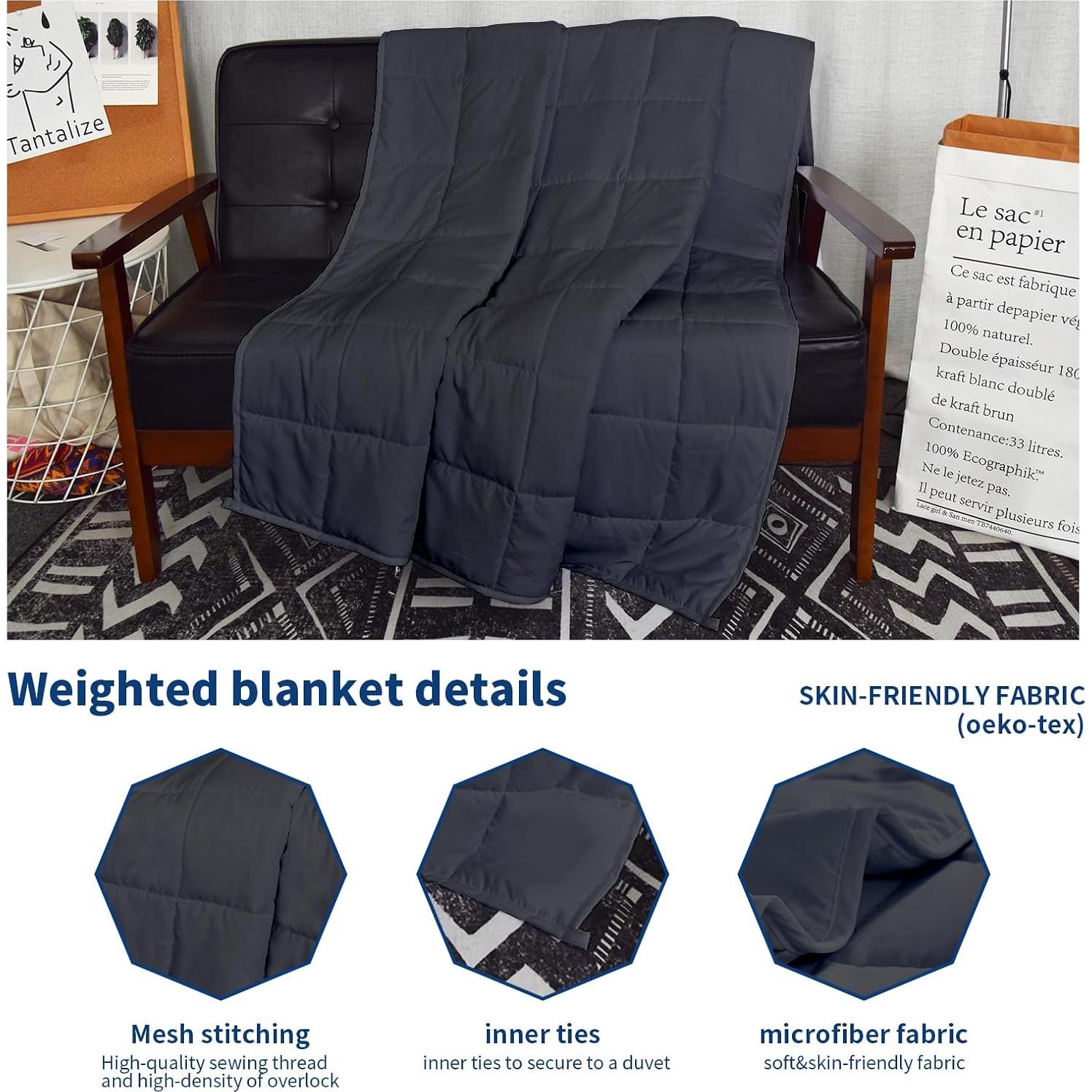 Manta con peso 3.2kg PRETTY NIGHT 104x152cm Gris Oscuro