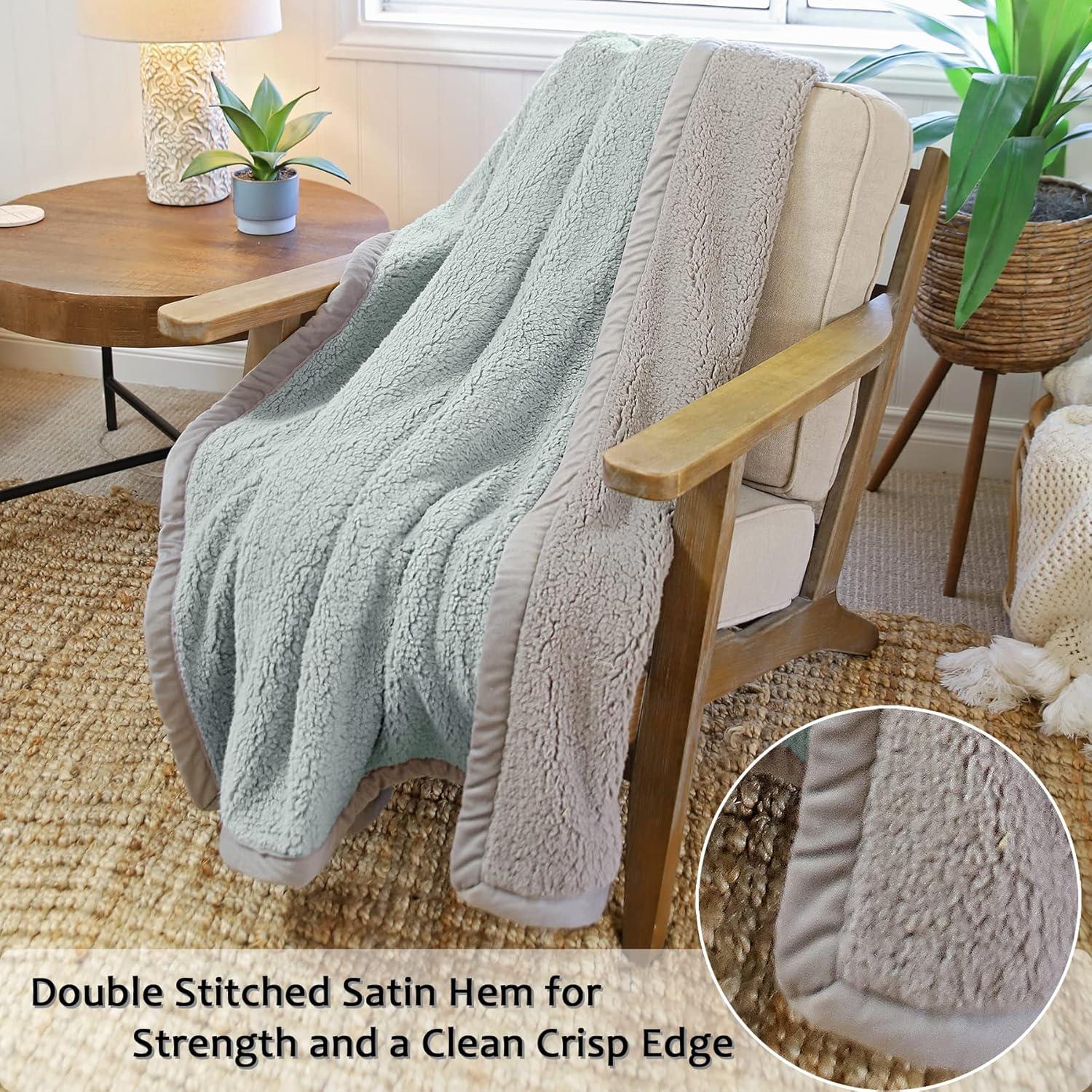 Manta Reversible Sherpa Catalonia 127x152 cm Aqua y Gris