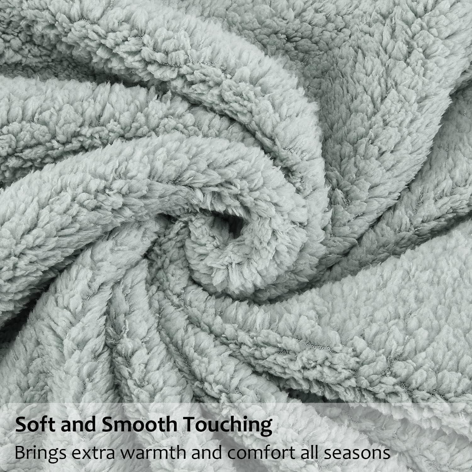 Manta Reversible Sherpa Catalonia 127x152 cm Aqua y Gris