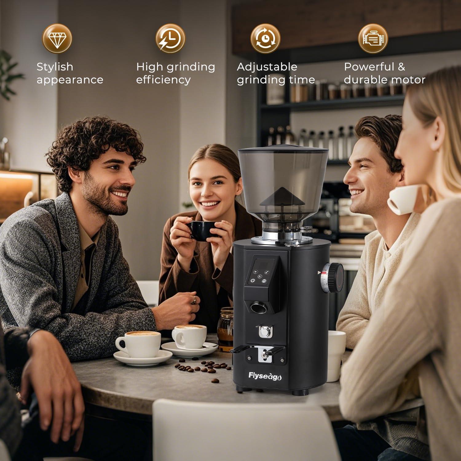 Molino de Café Comercial Flyseago 400W 1.01kg 8 Configuraciones