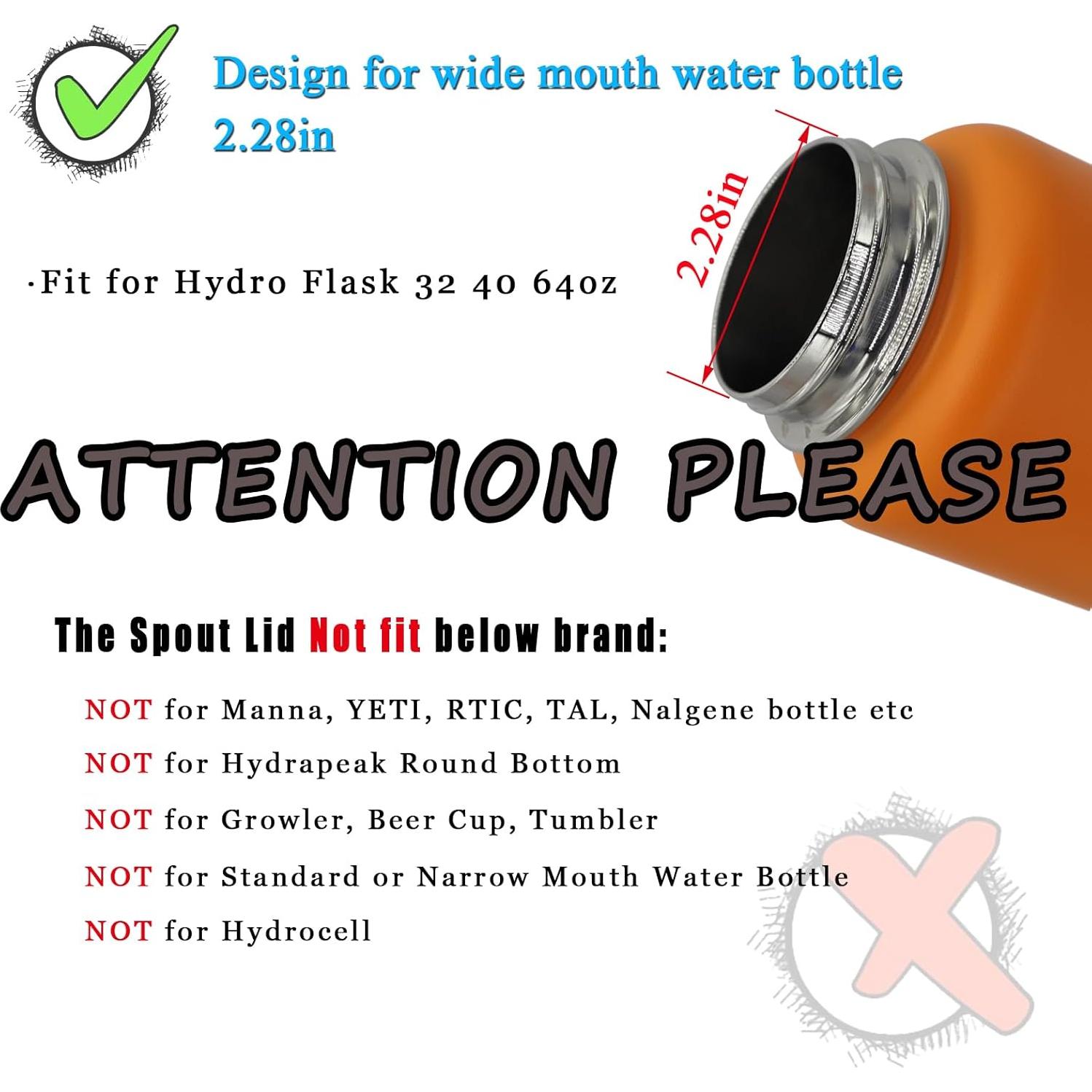 Tapa de Pico Reemplazo Ouharty para Botellas Hydro Flask 32-64 oz