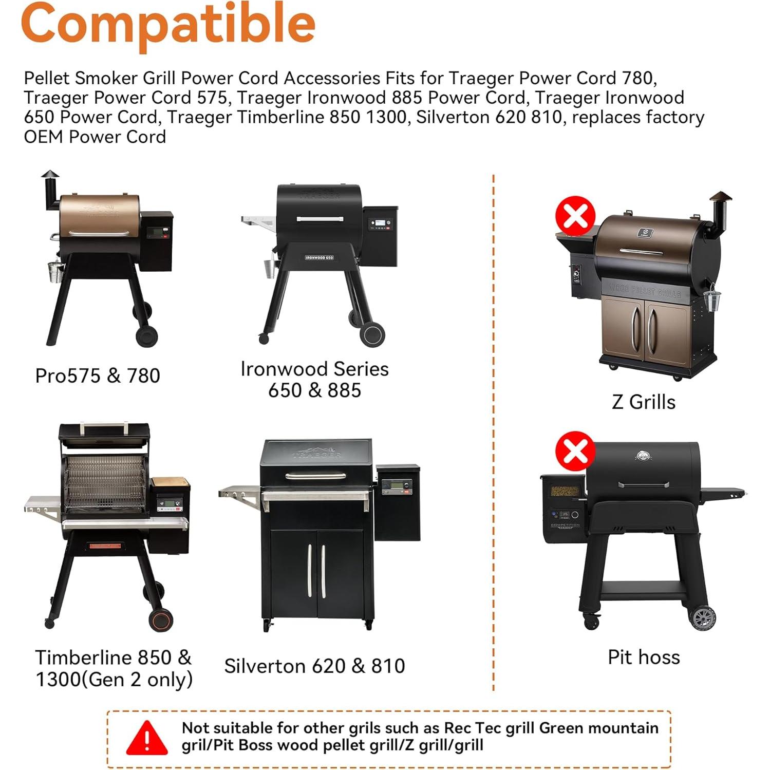 Cable de Alimentación 1.83m Traeger KIT0257 para Parrillas
