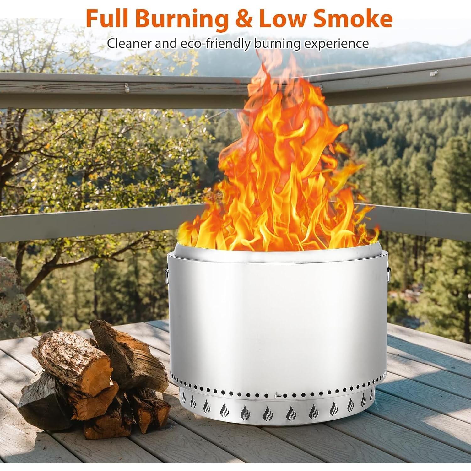 Estufa Portátil PioneerWorks Bonfire 41.91 cm Acero Inoxidable