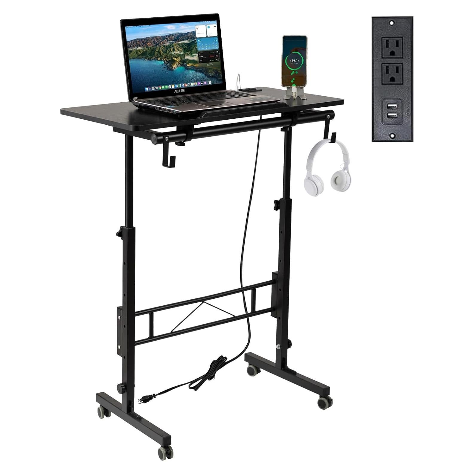 Escritorio de pie ajustable SIDUCAL DK-02B-UP negro 80x40cm