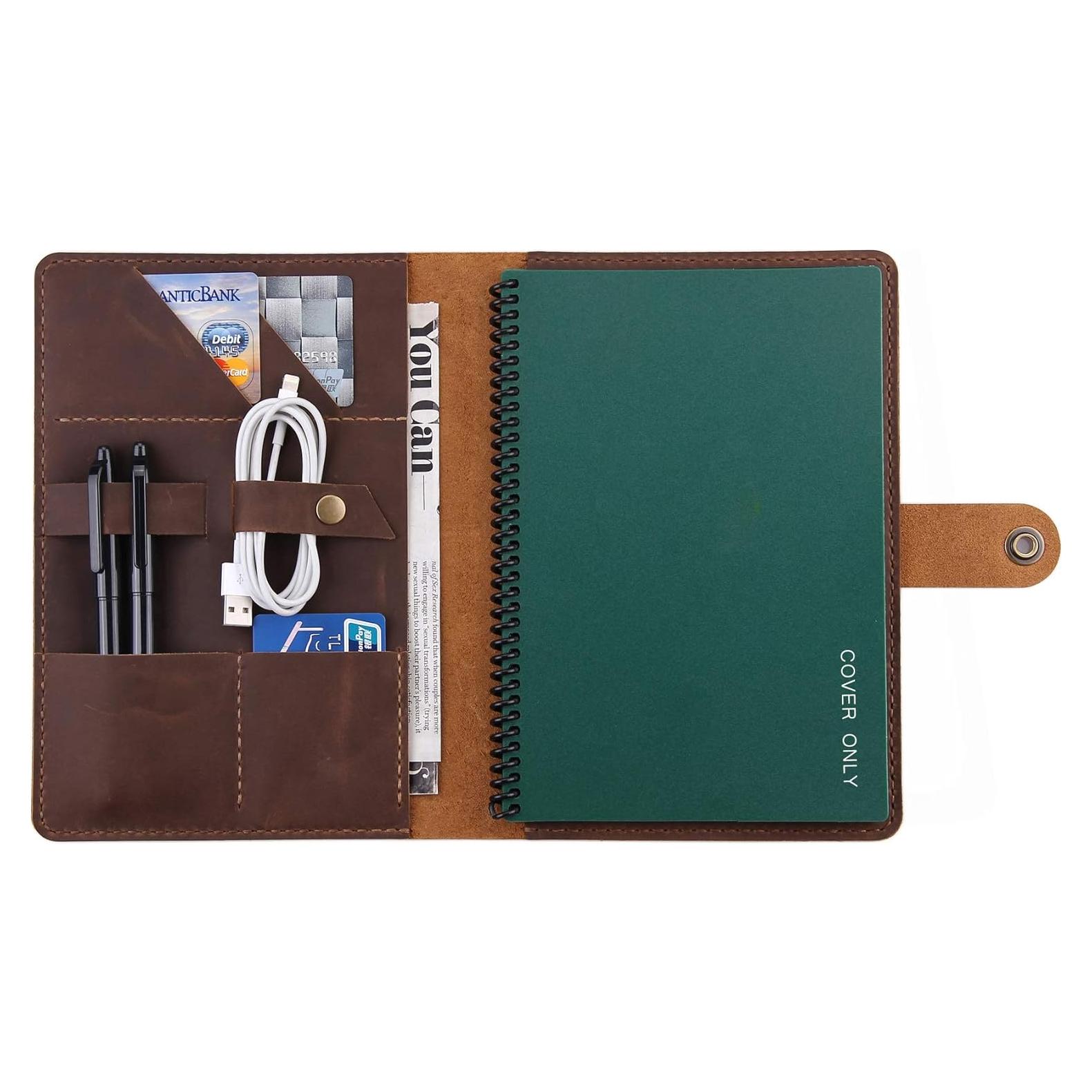 Cubierta de Cuero Robrasim A5 Hecha a Mano Marrón