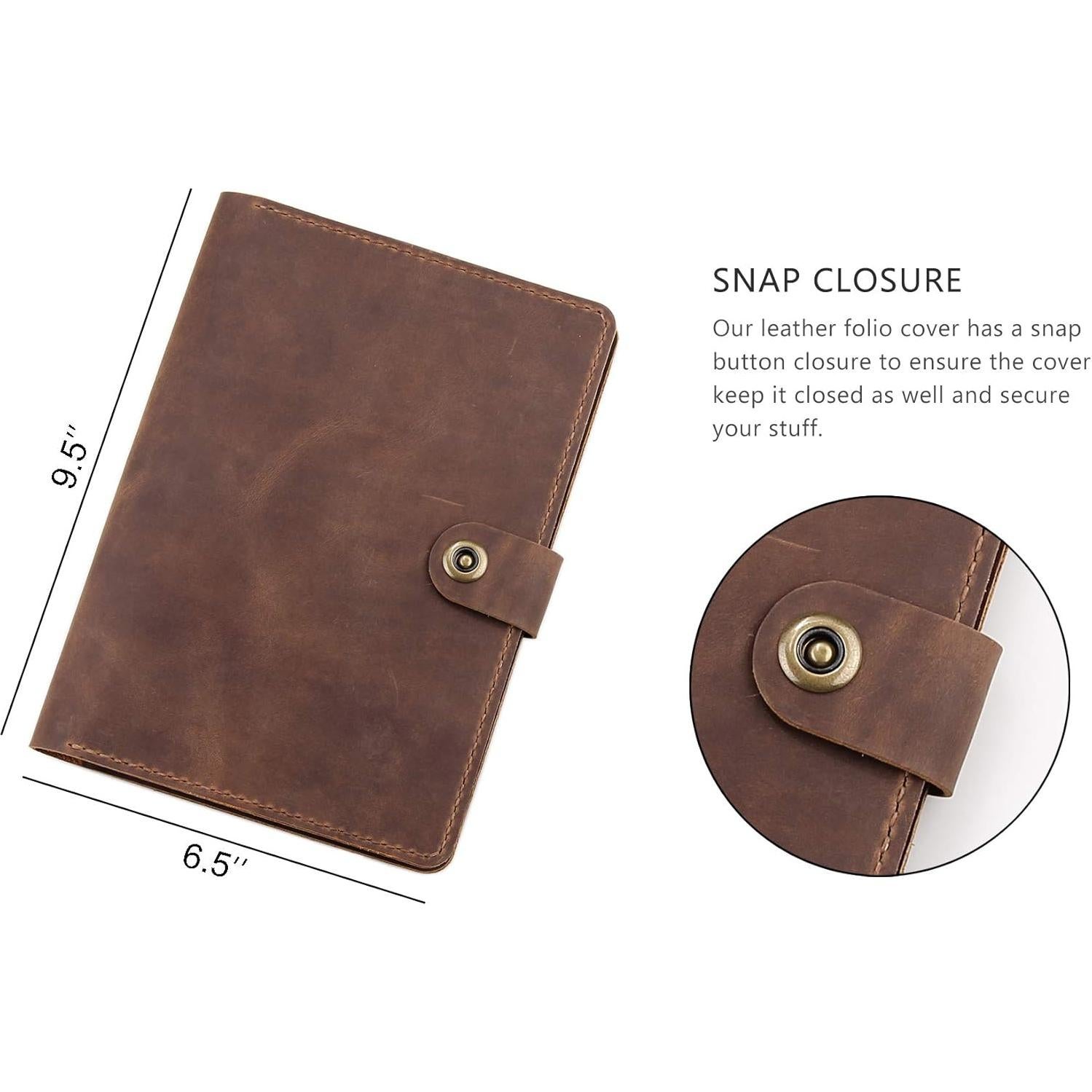 Cubierta de Cuero Robrasim A5 Hecha a Mano Marrón