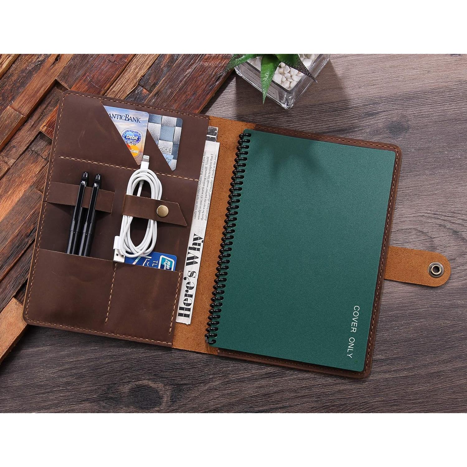 Cubierta de Cuero Robrasim A5 Hecha a Mano Marrón