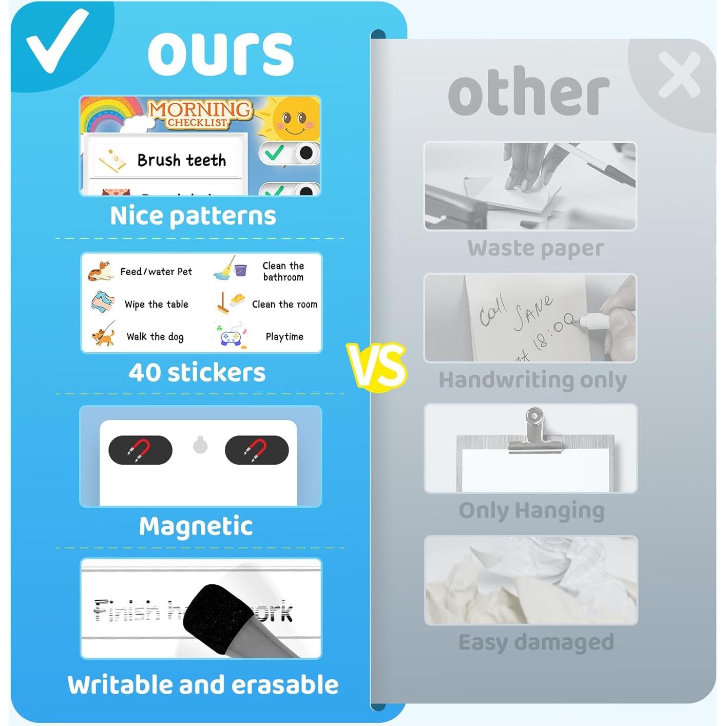Tabla de Tareas Interactiva Tsytyst - 2 Paquetes, 24.5x17.2 cm