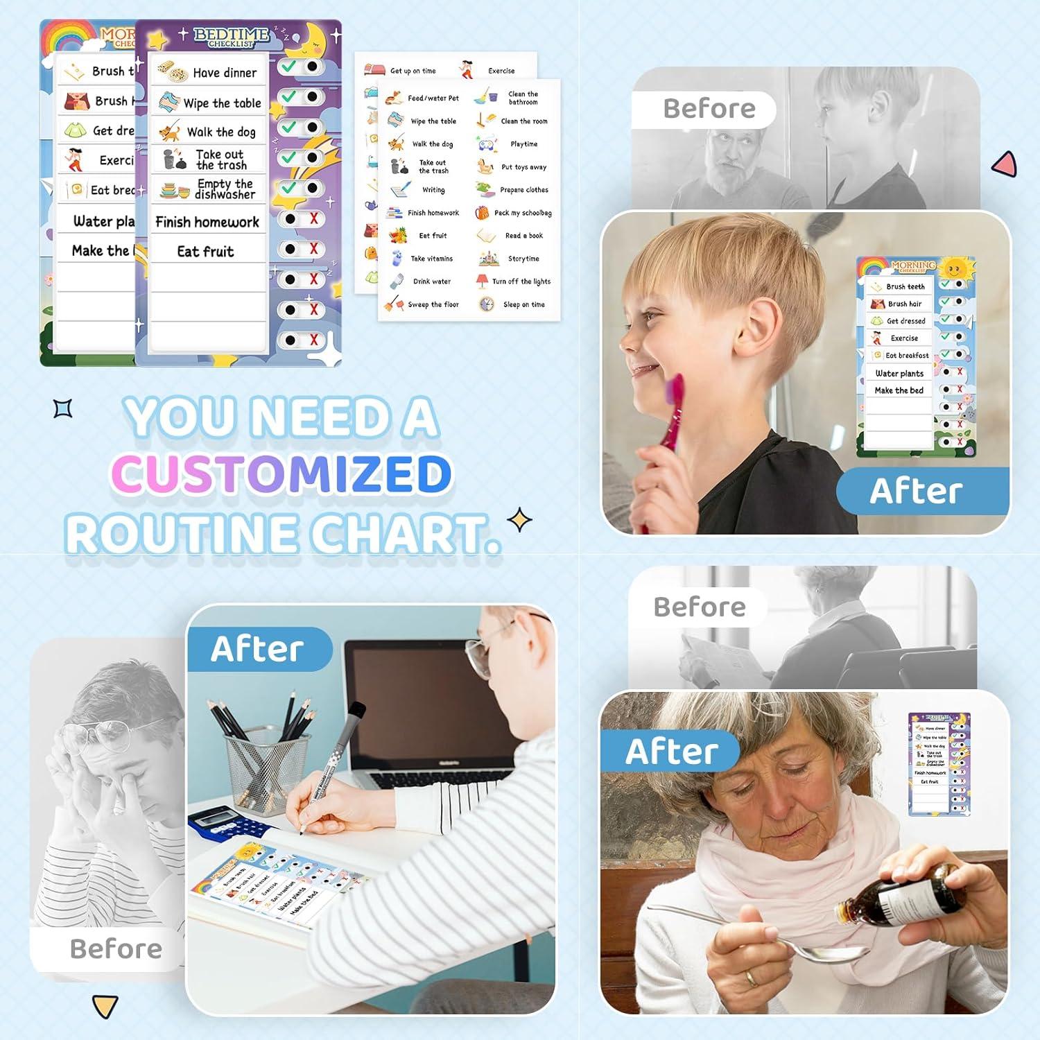 Tabla de Tareas Interactiva Tsytyst - 2 Paquetes, 24.5x17.2 cm