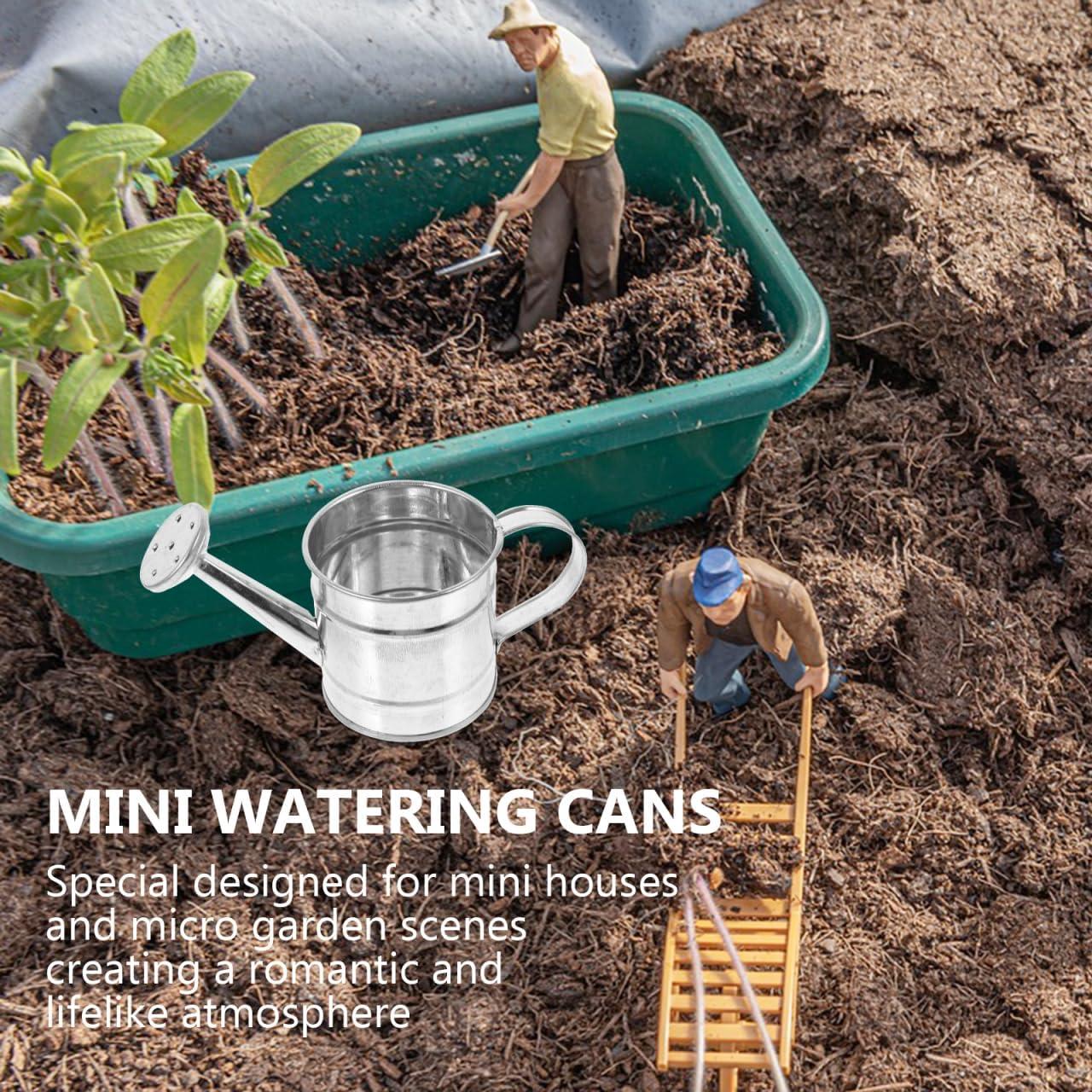 Mini Watering Can: 5pcs Kids Small Watering Can, Metal for Indoor Outdoor Plants, Children Iron for Garden Yard Home Plants Flower