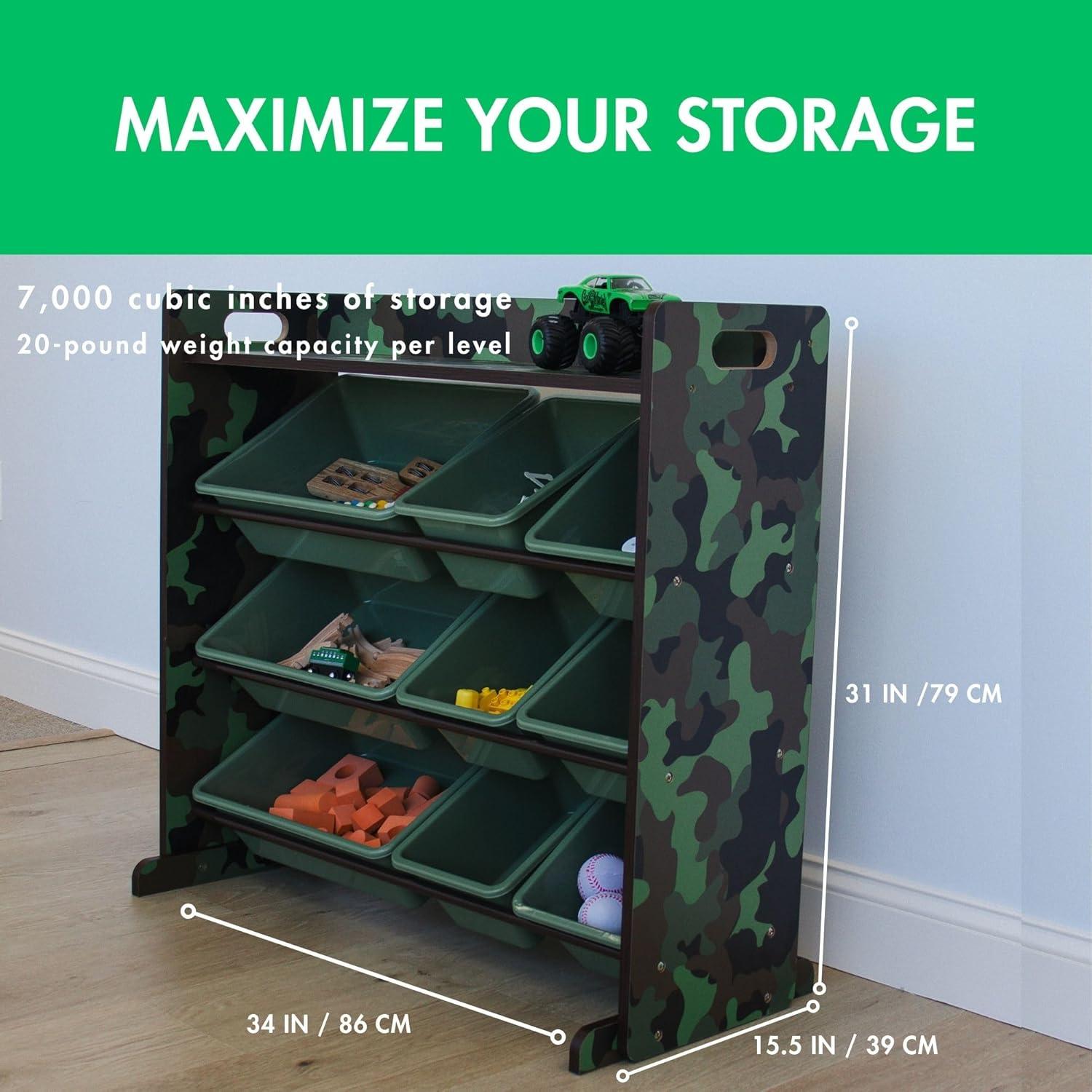 Organizador de Juguetes Humble Crew con Estante y 9 Contenedores