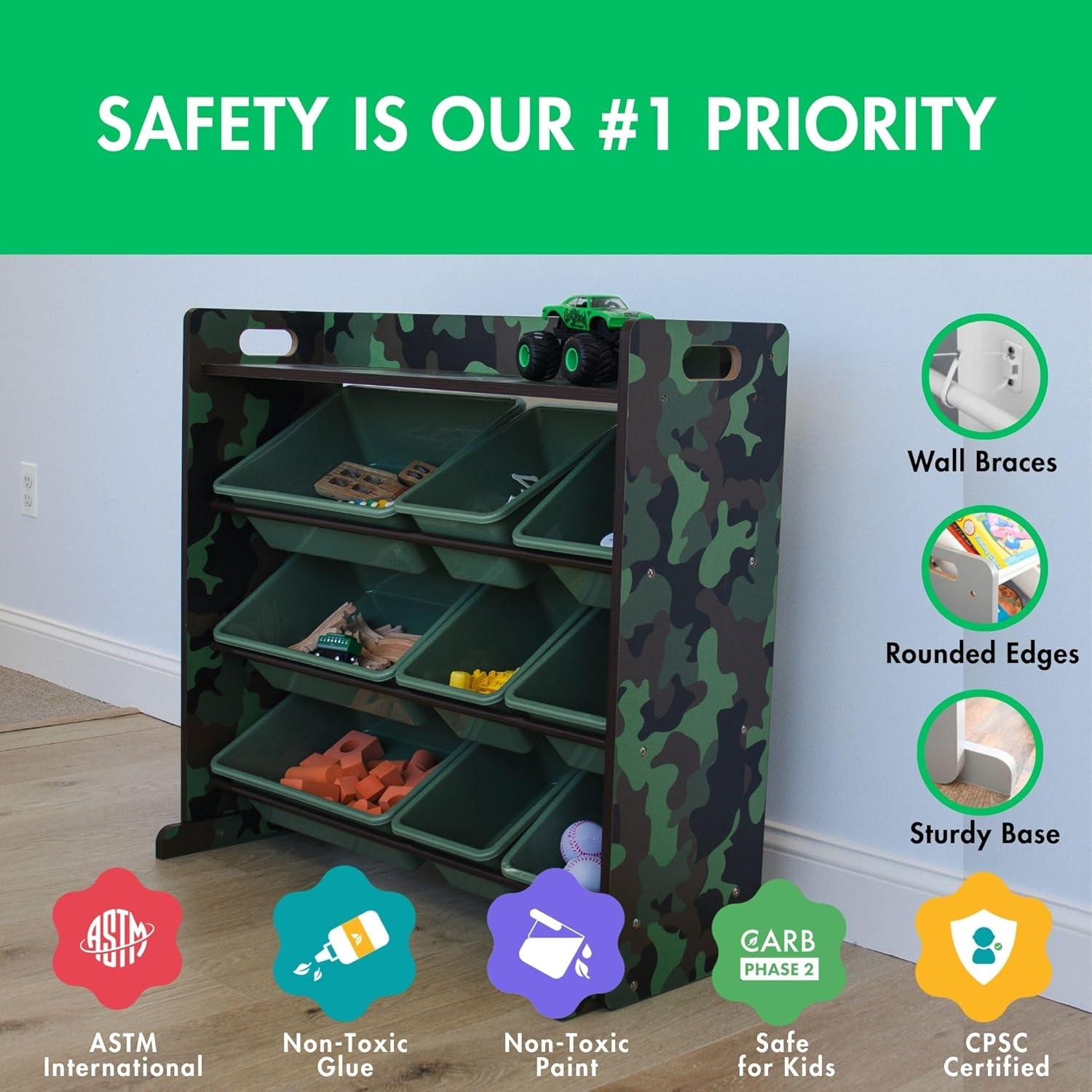 Organizador de Juguetes Humble Crew con Estante y 9 Contenedores